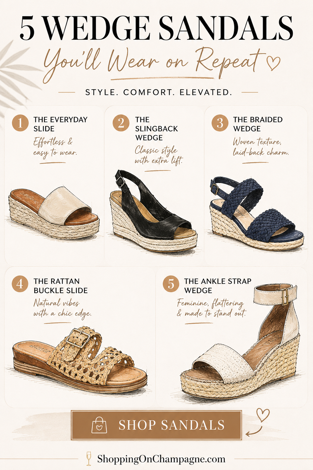 Comfortable Wedge Sandals for Women Over 50