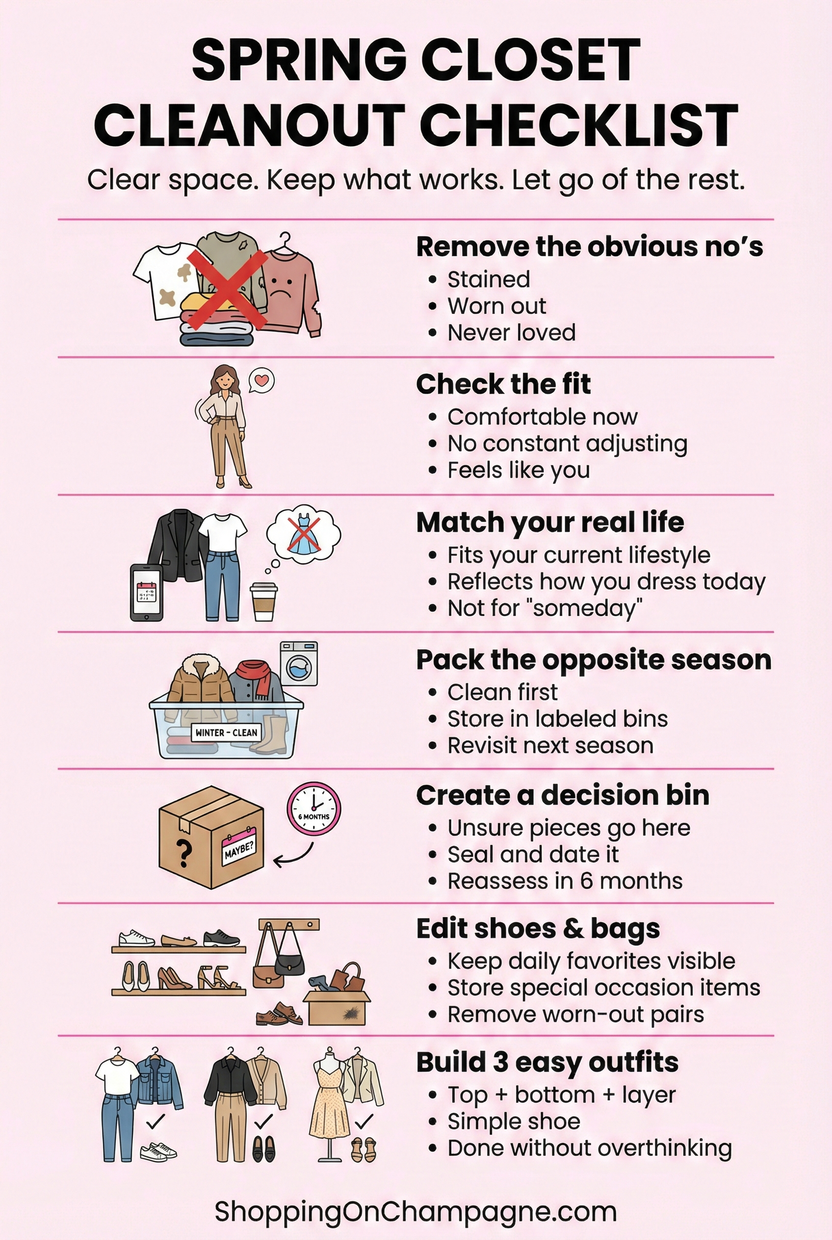 Spring Closet Cleanout Checklist Infographic