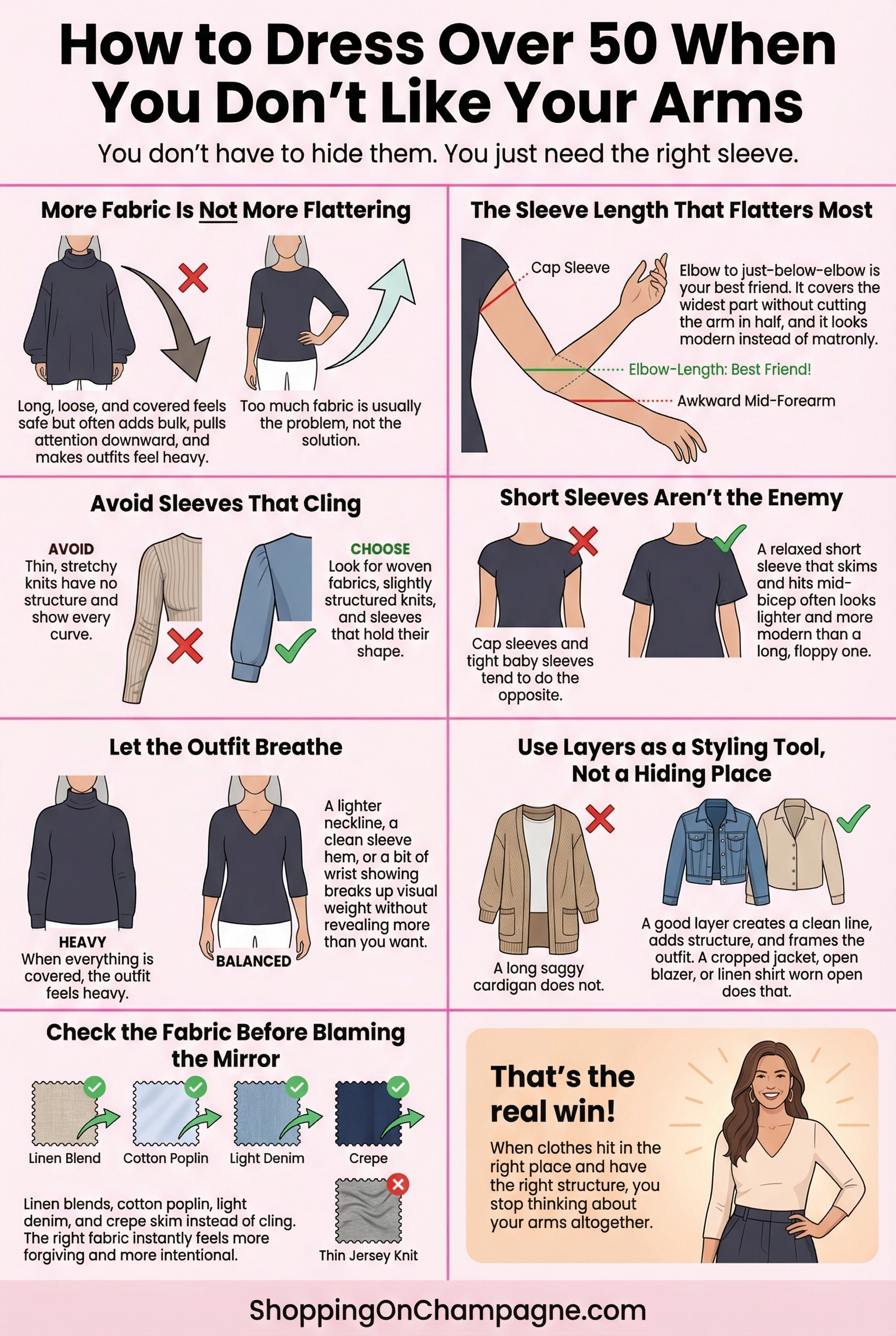 How to Dress When You Don't Like Your Arms Infographic