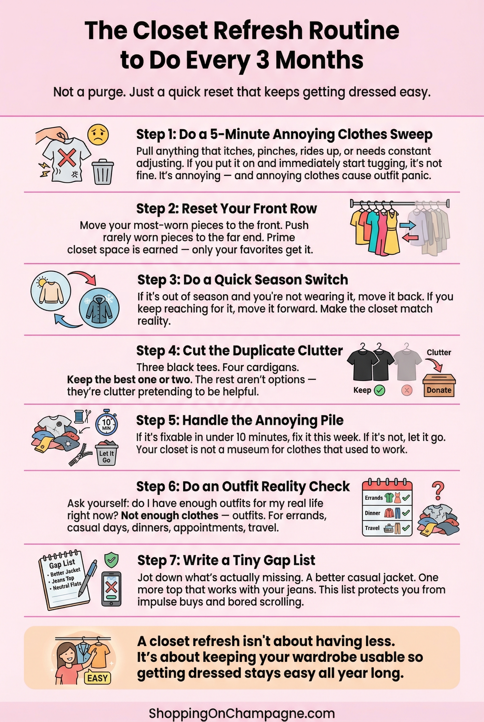 The Closet Refresh to Do Every 3 Months Infographic