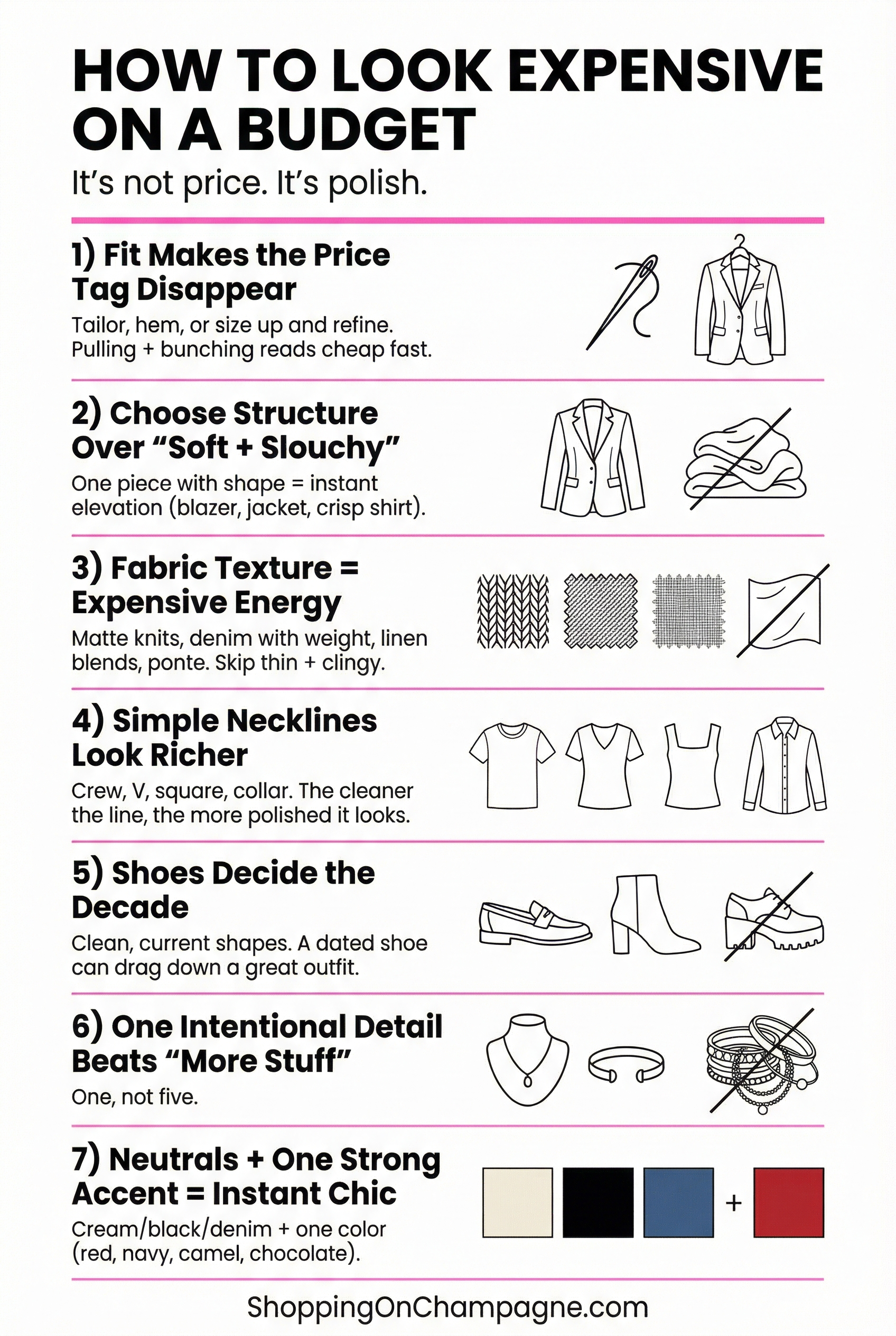 What Actually Makes a Difference When You Want to Look Expensive on a Budget Infographic