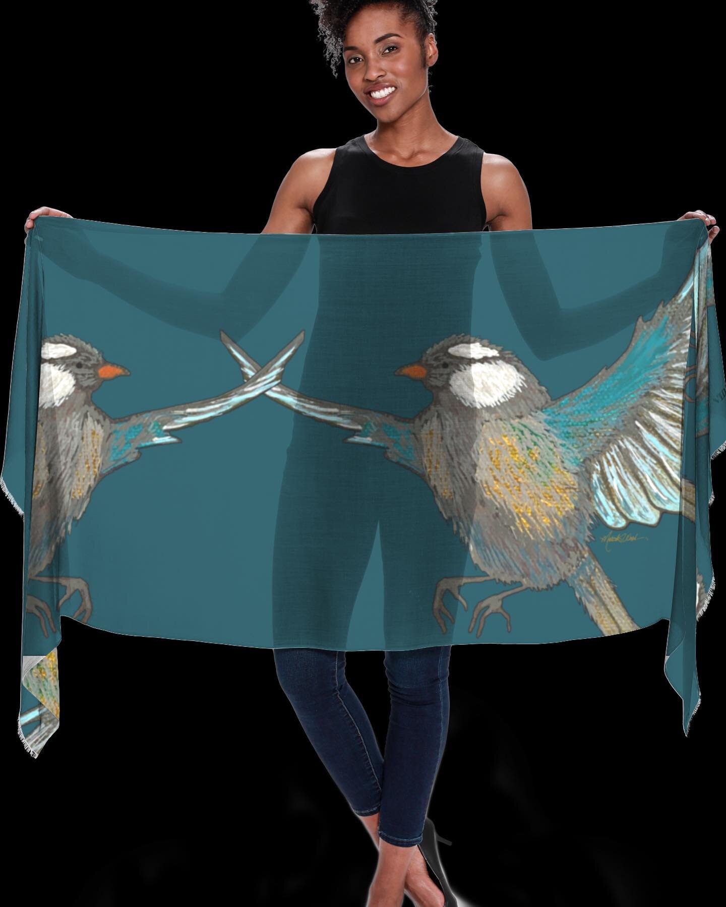 Art scarf: Protected

&ldquo;God will shelter you with God&rsquo;s wings.&rdquo; Psalm 91

This beautiful scarf has two birds, in a protective stance, covering your back. The design feels ancient and strong. The deep teal color is sure to match many 