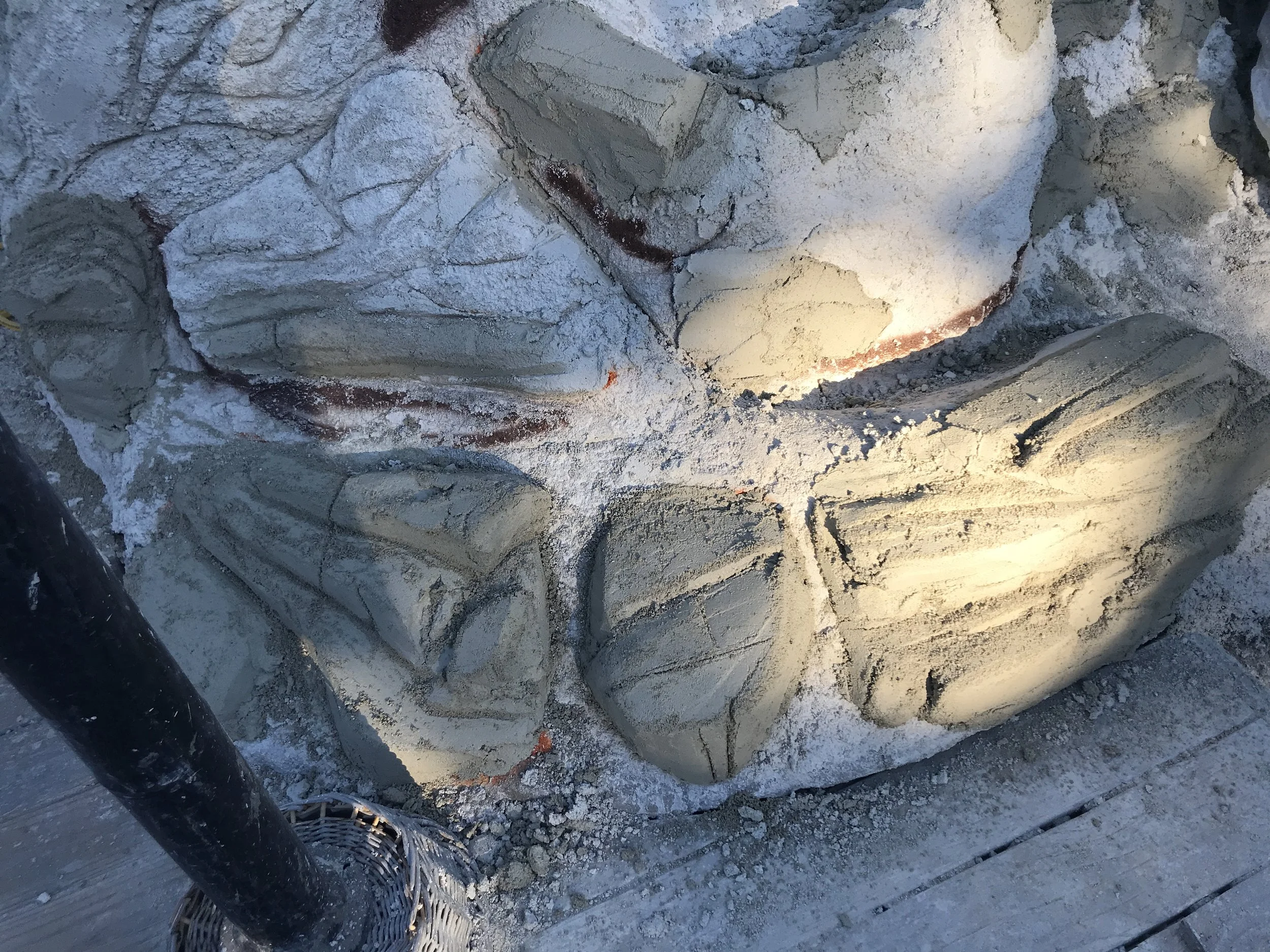 Pond Waterfall Stucco Work (2021) (CLICK TO SEE VIDEO)