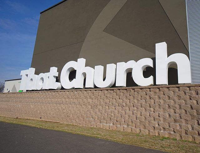 Oversized outdoor metal letters make a HUGE impact. Check out the ones we did for @thatchurchar .
.
.
#graphics #installation #wideformat #littlerock #arkansas