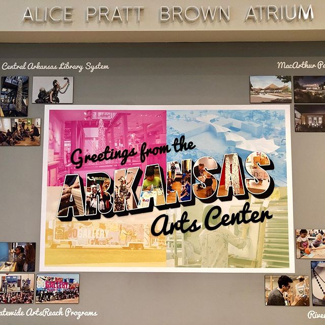 Greetings from the Arkansas Arts Center 61st Delta Exhibition! Be sure to visit this showcase of artists from the Delta region and while you are there capture a photo with this wall graphic! 
By using wall vinyl and digitally cut pvc with direct prin
