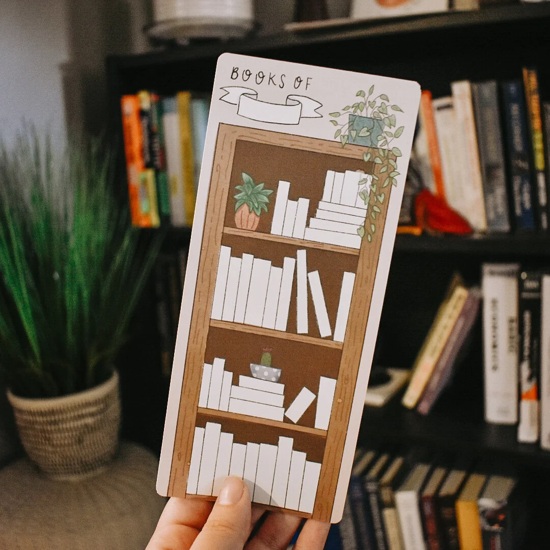 Bookshelf Illustration Bookmark