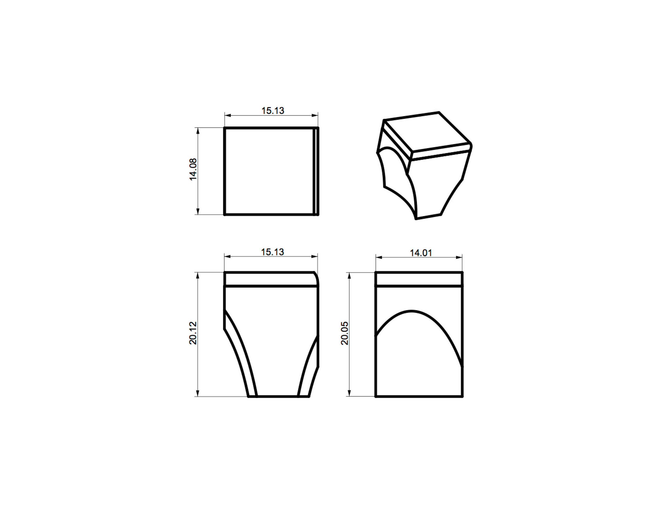 Stool Concept 1: Orthographic Projections