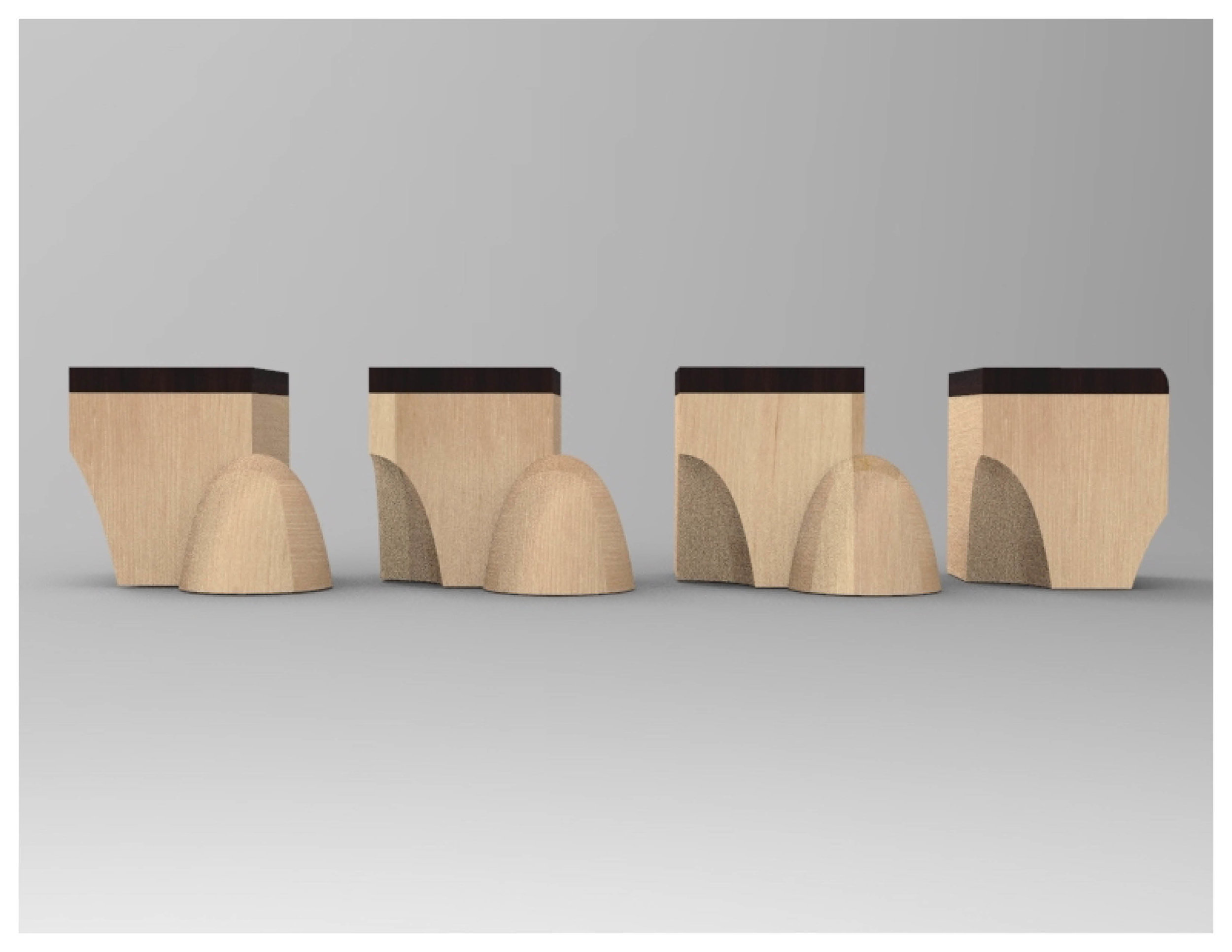 Stool Concept 2A: Frontal View (Deconstructed)