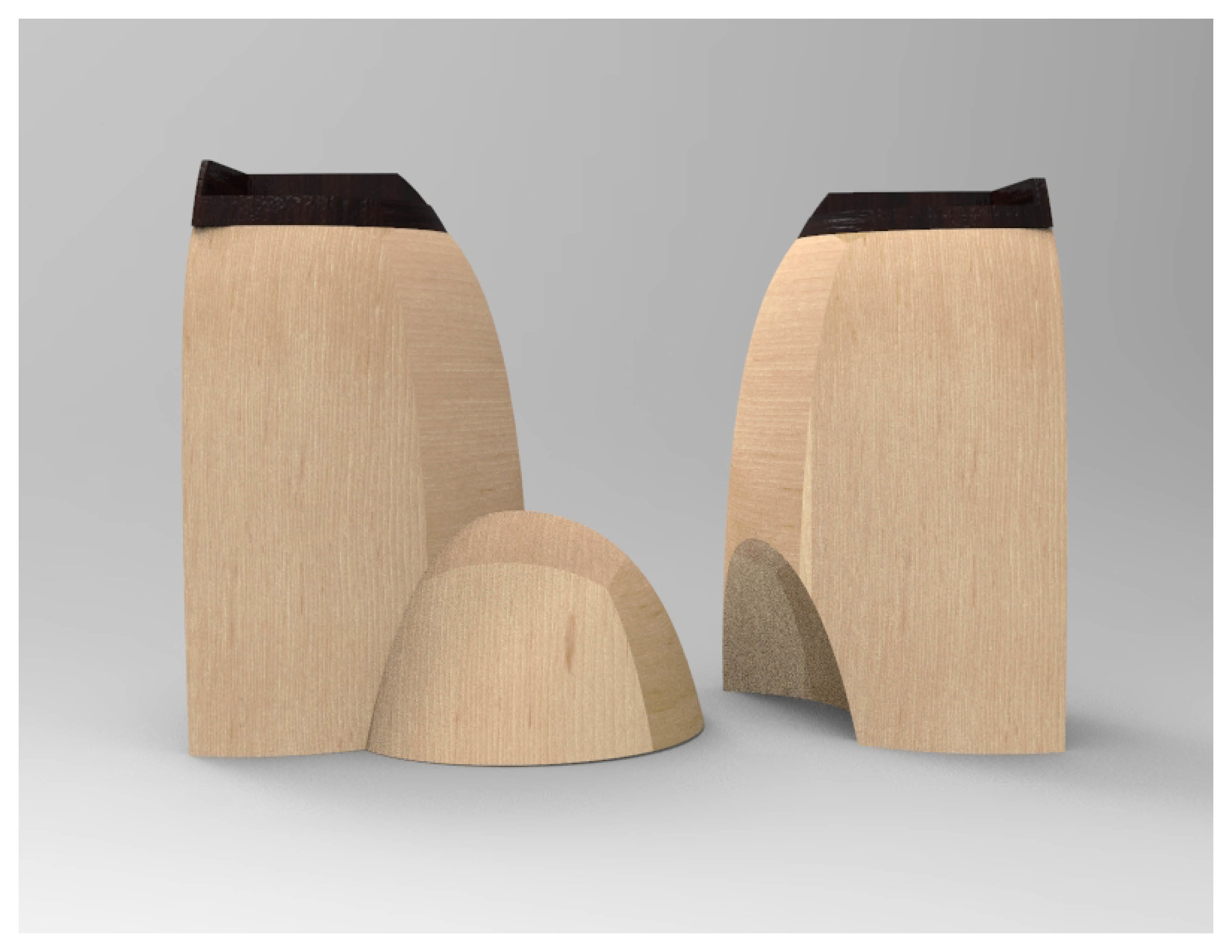 Stool Concept 3: Frontal View (Deconstructed)