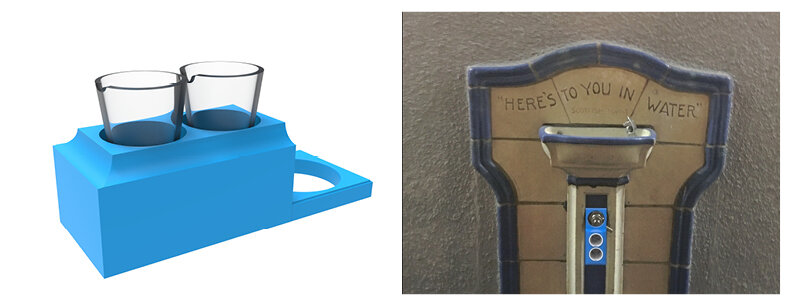 Rendering of Second Concept: Shot glass Holder, In Situ