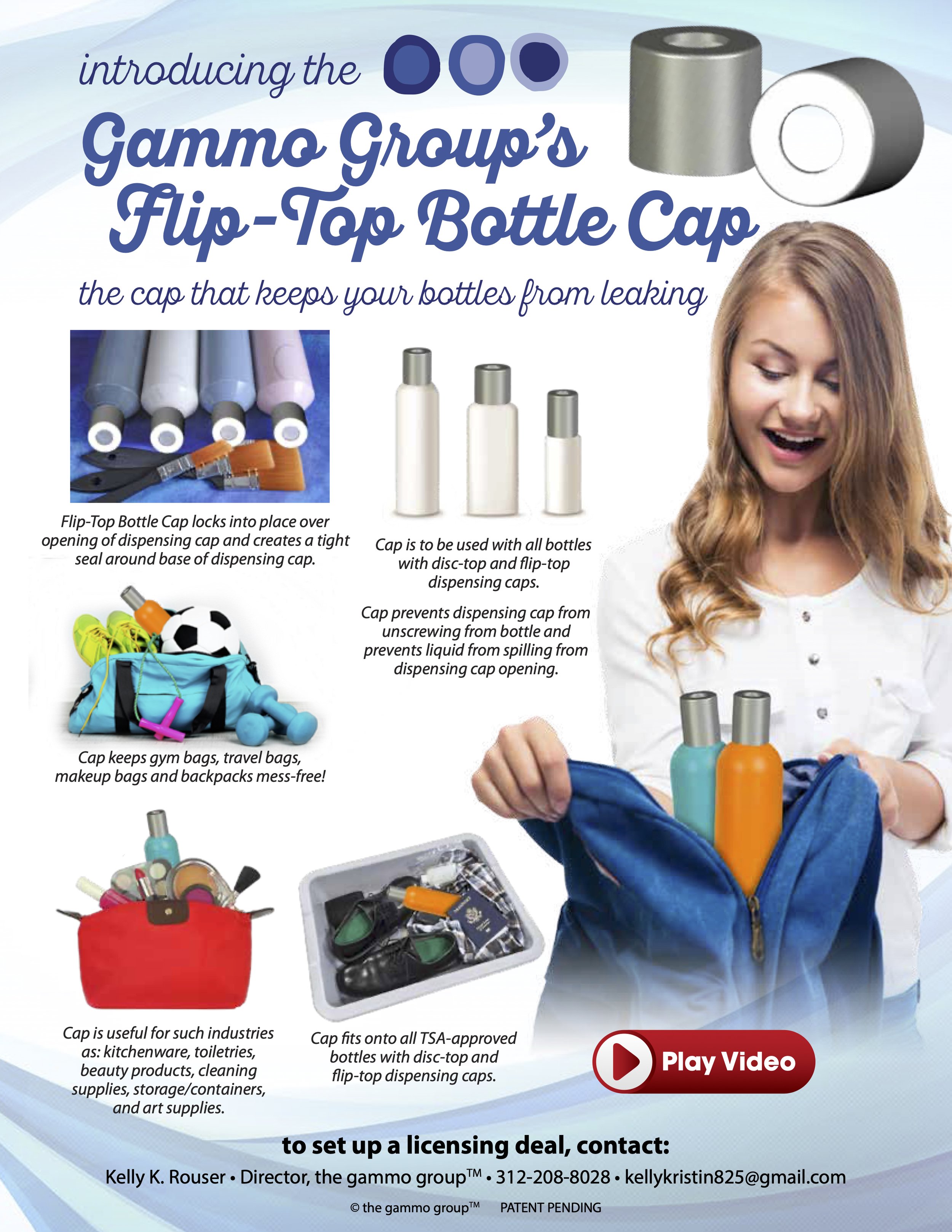 Sell Sheet for the Flip Top Bottle Cap