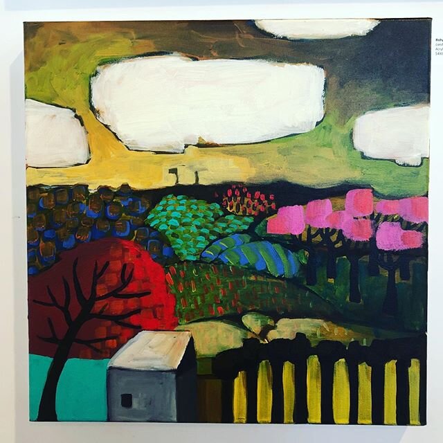 Love the colours and the composition in this. #painting #art #colours #landscape #rawene #aneweracafe #hokianga #farnorth #hokiangaharbour