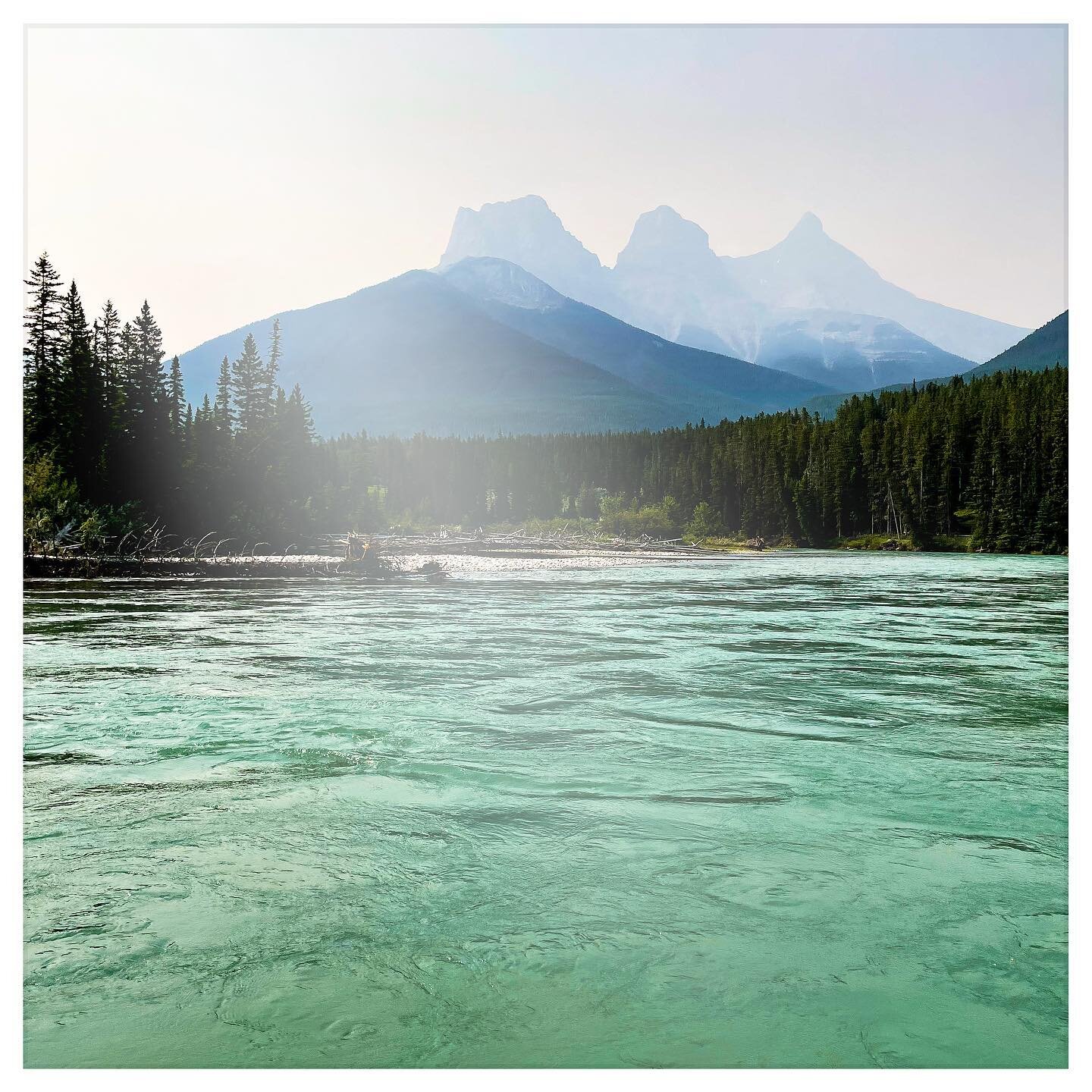 This was a quick iPhone capture from my week. If you are familiar with Rockies in Alberta you&rsquo;ll recognize the Threes Sisters Mountains in my mid-morning view on the Bow river. The water was clear, the air was fresh, the temperature was just ri