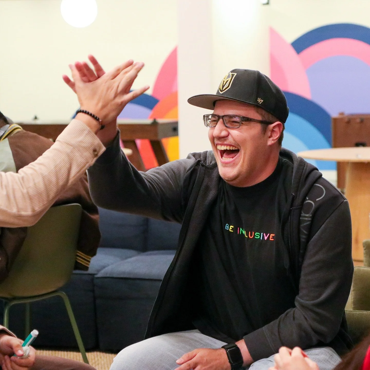 One of the many reasons why we love our social groups at Inclusion Fusion: moments like these! 💥 

It&rsquo;s always a blast and filled with so much fun and laughter! This photo says it all! Happy Friday from IF! 🤪✌️