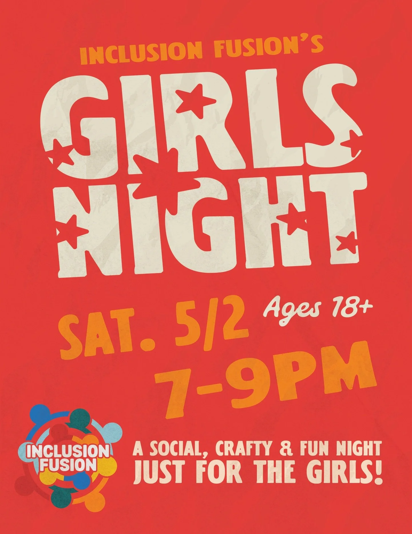 Girls Night at Inclusion Fusion! A party just for the girls! 🫶🌻

An inclusive, crafty, social, and fun night for neurodiverse women! 

A night of games, crafting, food &amp; drinks &amp; more fun! It&rsquo;ll be a relaxed evening designed just for 