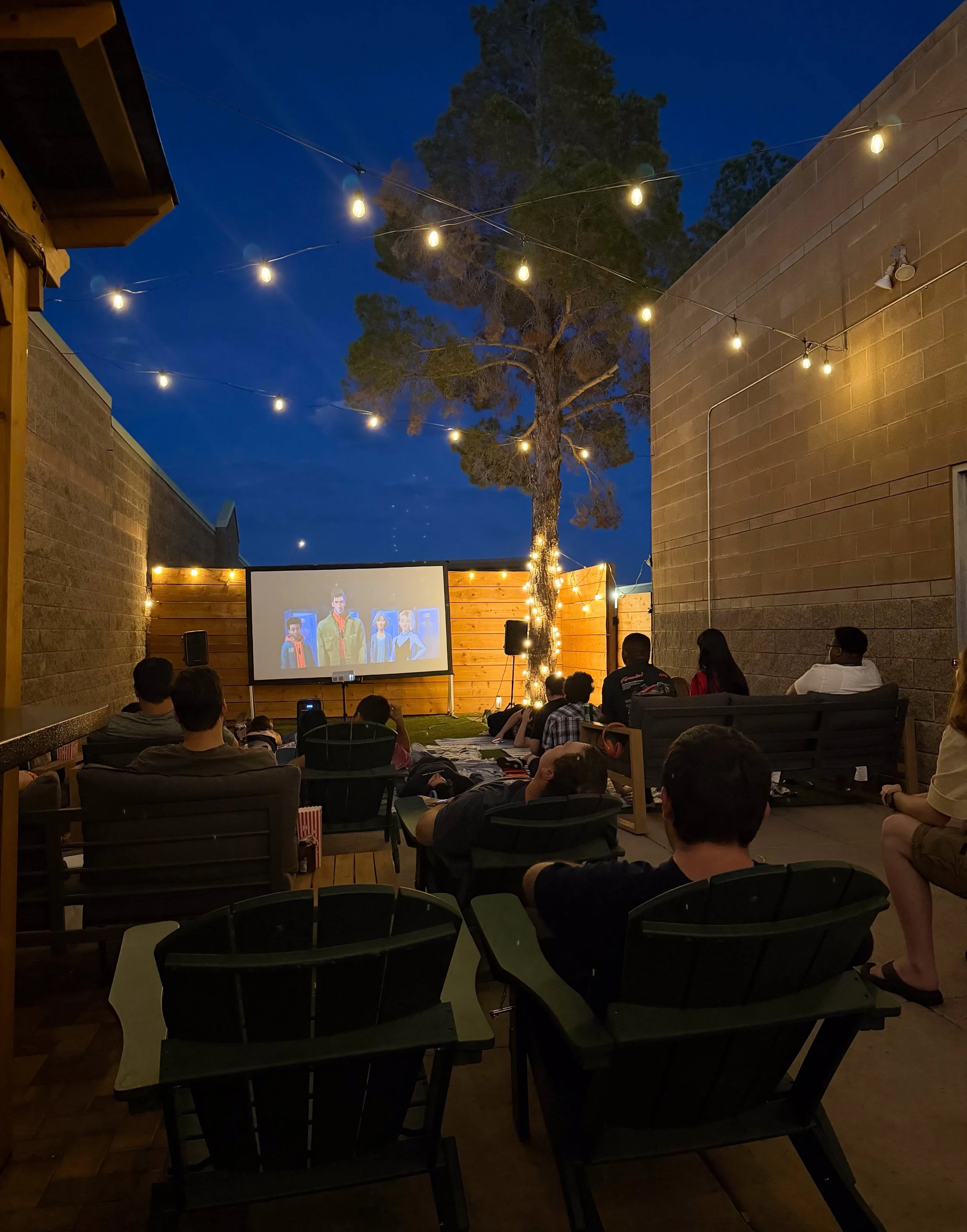 Nights like these! Nothing better than a backyard movie night. We watched Into the Spider-Verse last night. The perfect way to spend a night with our members! 🍿🎬