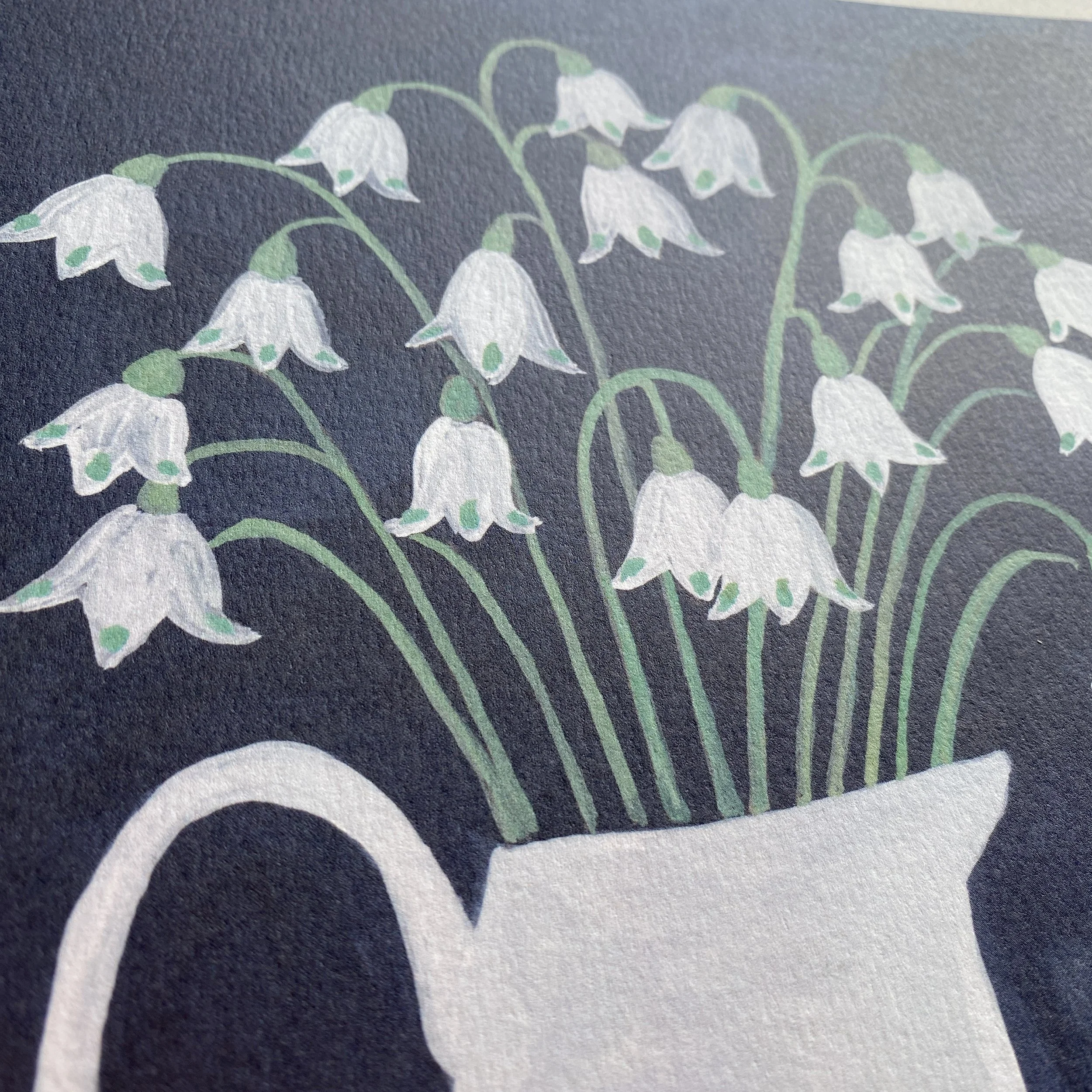 Snowflake flowers in a jug art print