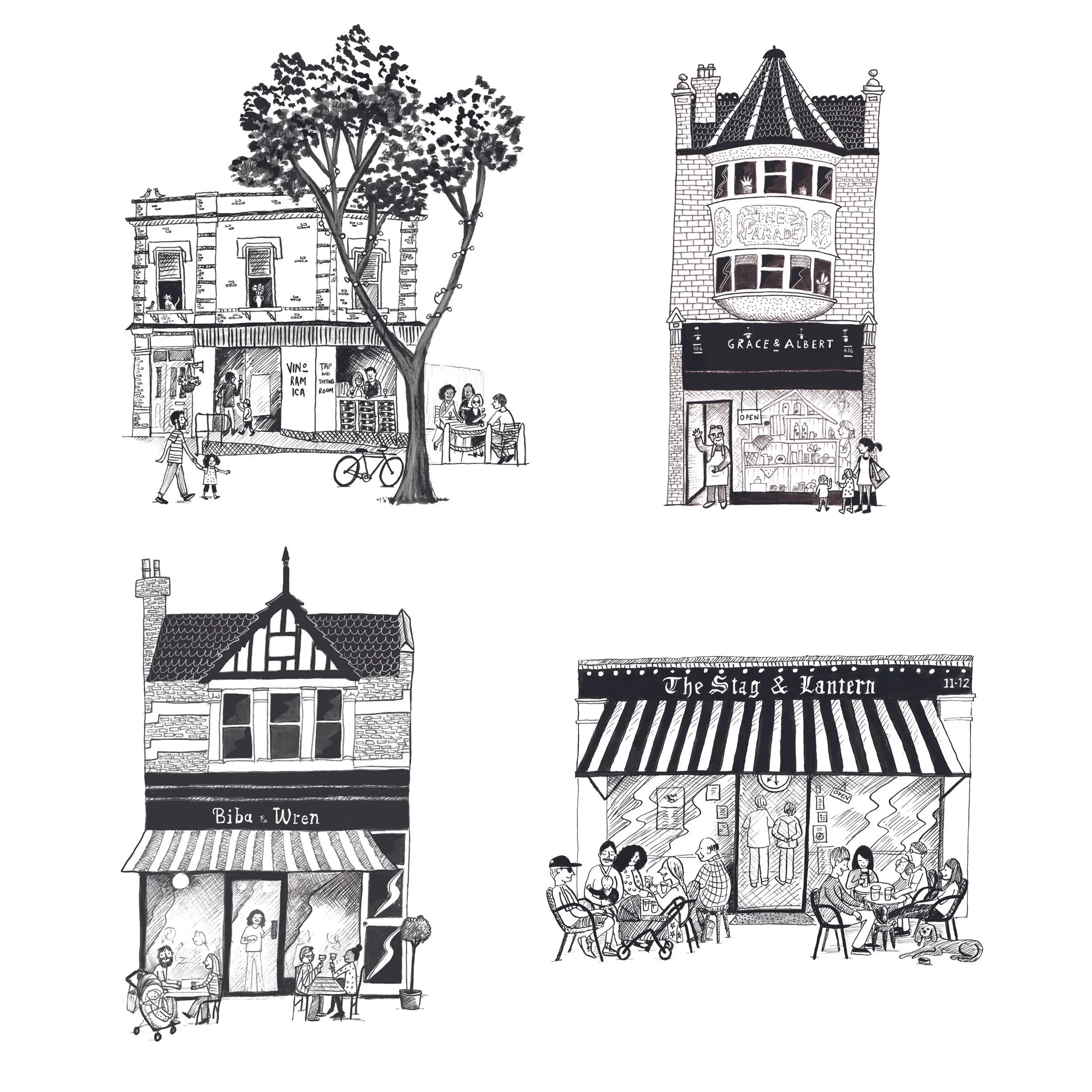 Juliet Thomas - Illustrated East London shopfronts - art with charm