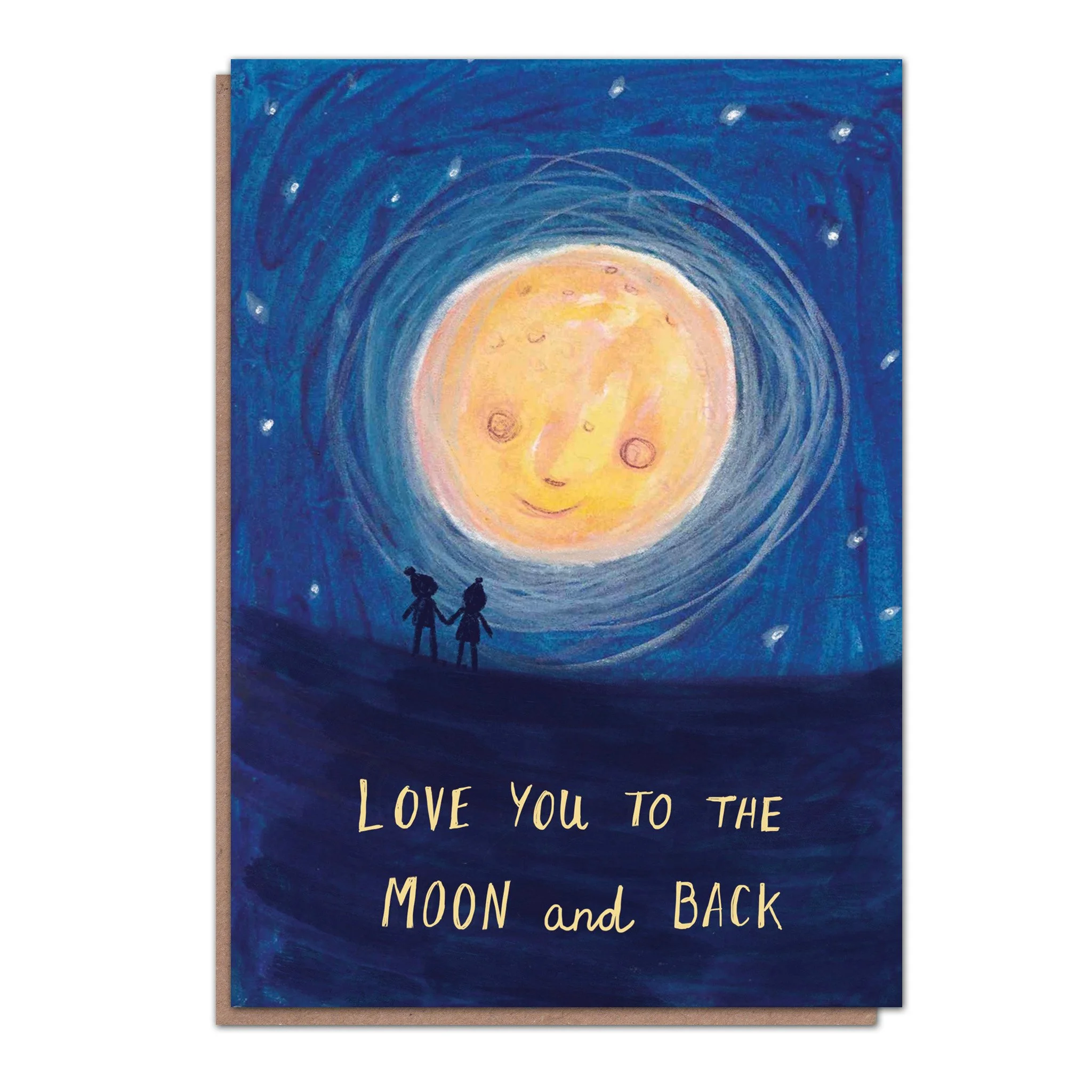 A6 greetings card, Love you to the Moon and back