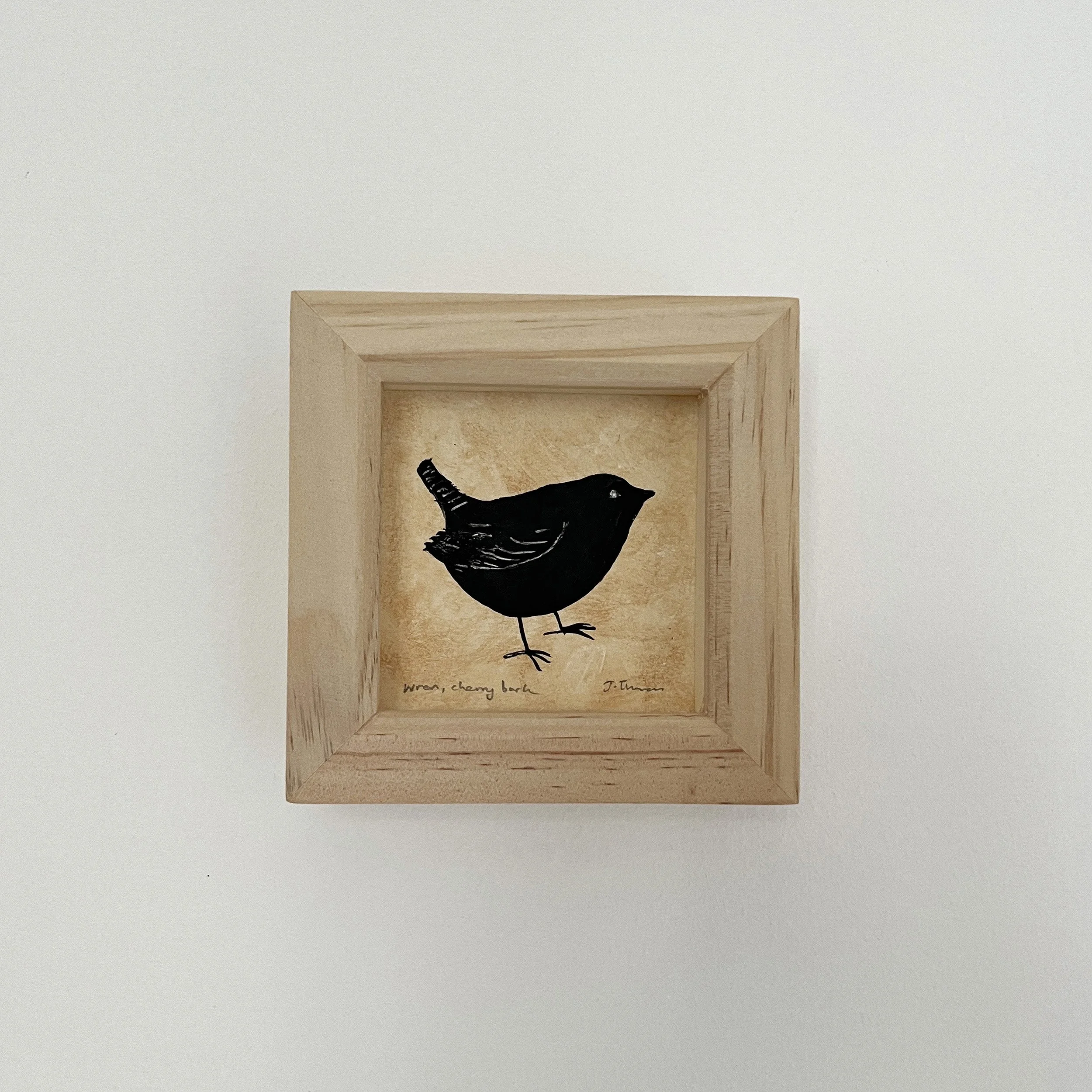 Wren Bird, artwork, monochrome with natural ink