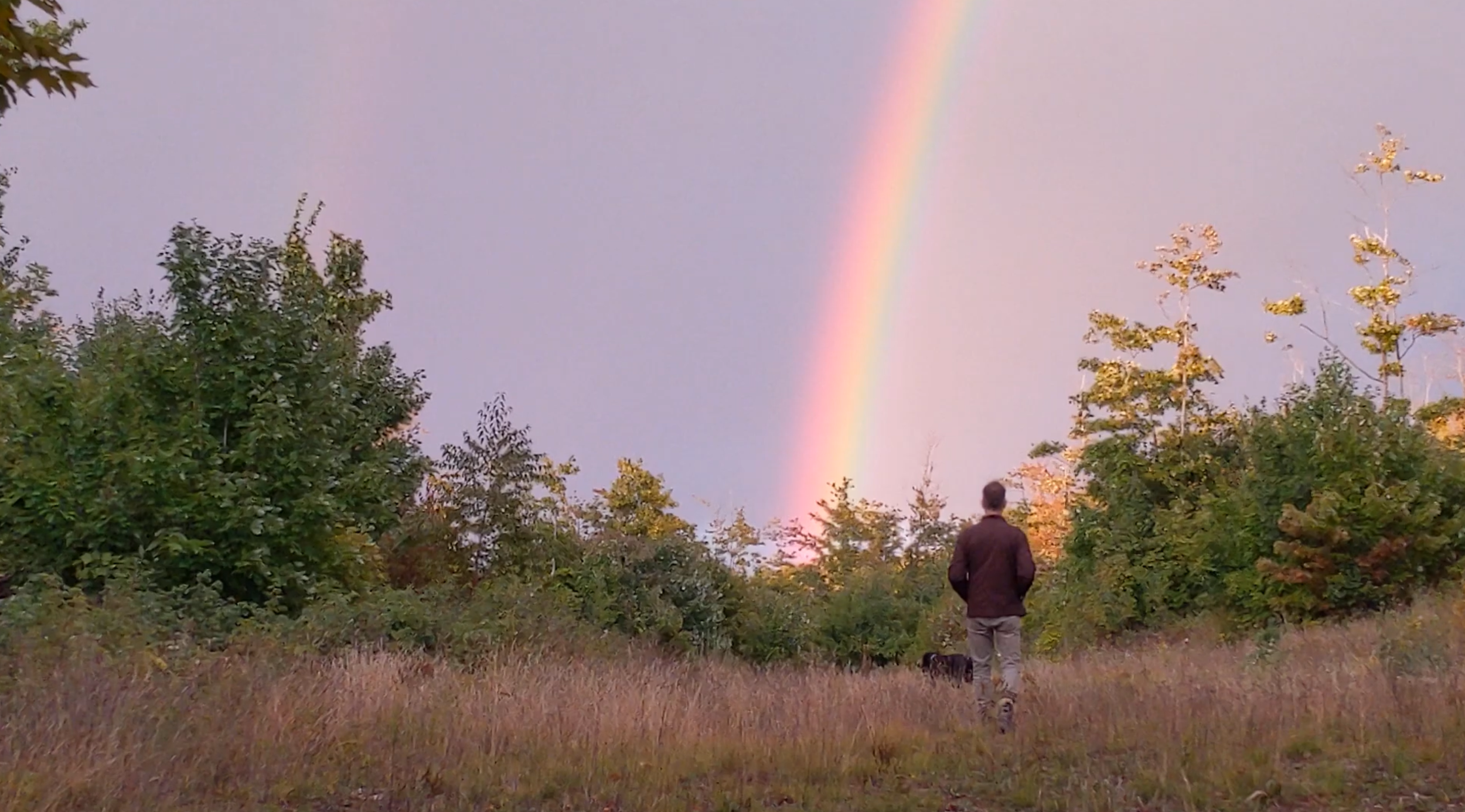 Walking towards a rainbow
