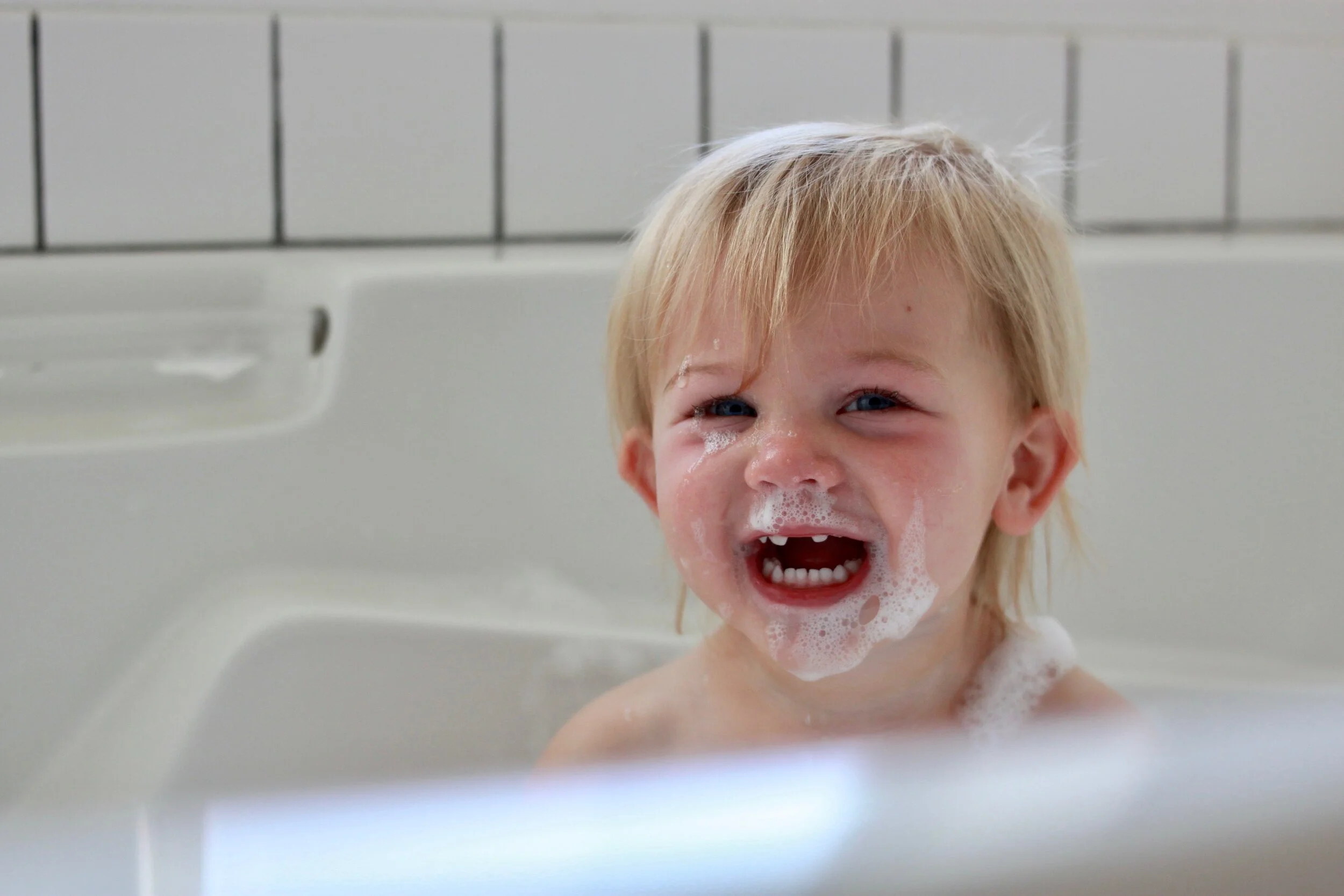She might decide to put bubbles on her face.