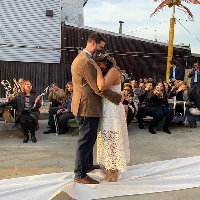 My grad school other half is a married man! So happy for you both. Two incredible humans. Love is awesome. #rosasavesthegray #ccnyprepares #edtheaterwedding!