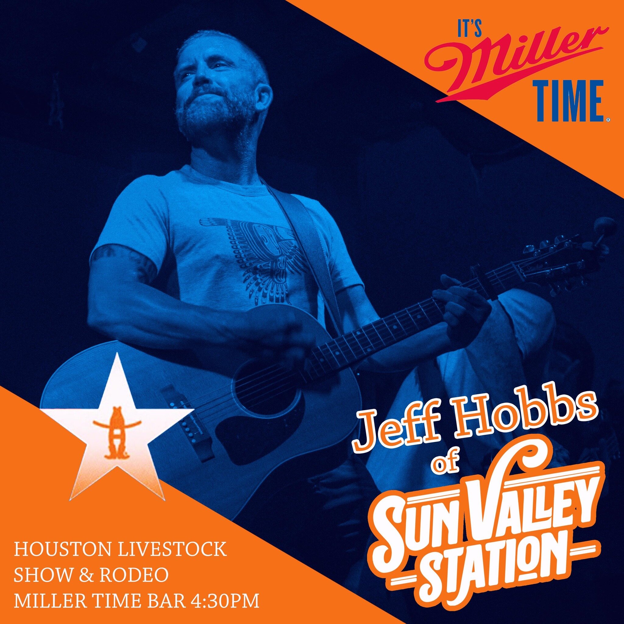 Tomorrow 3/12 @jeffhobbs_ is playing an acoustic gig @rodeohouston at the &ldquo;Miller Time&rdquo; Bar 4:30-5:30pm ⚡️