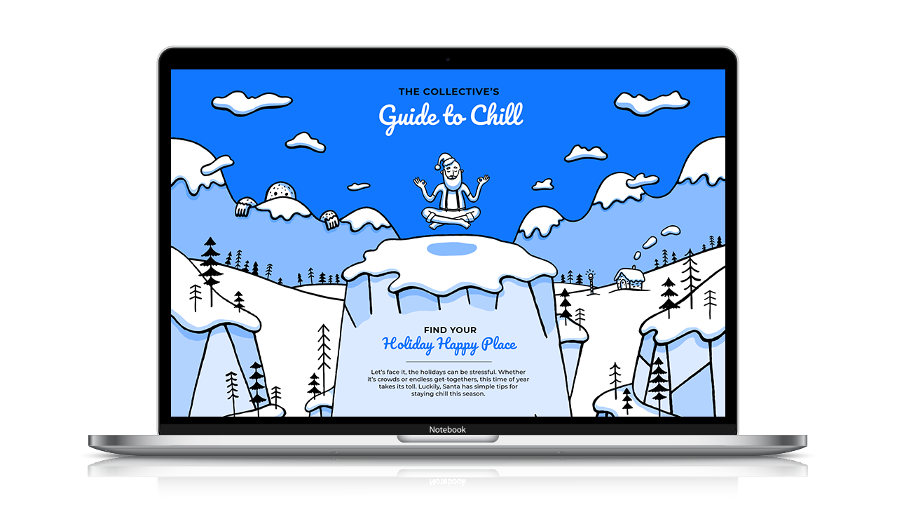 The website features a single continuous environment offering five different ways to chill along the way.
