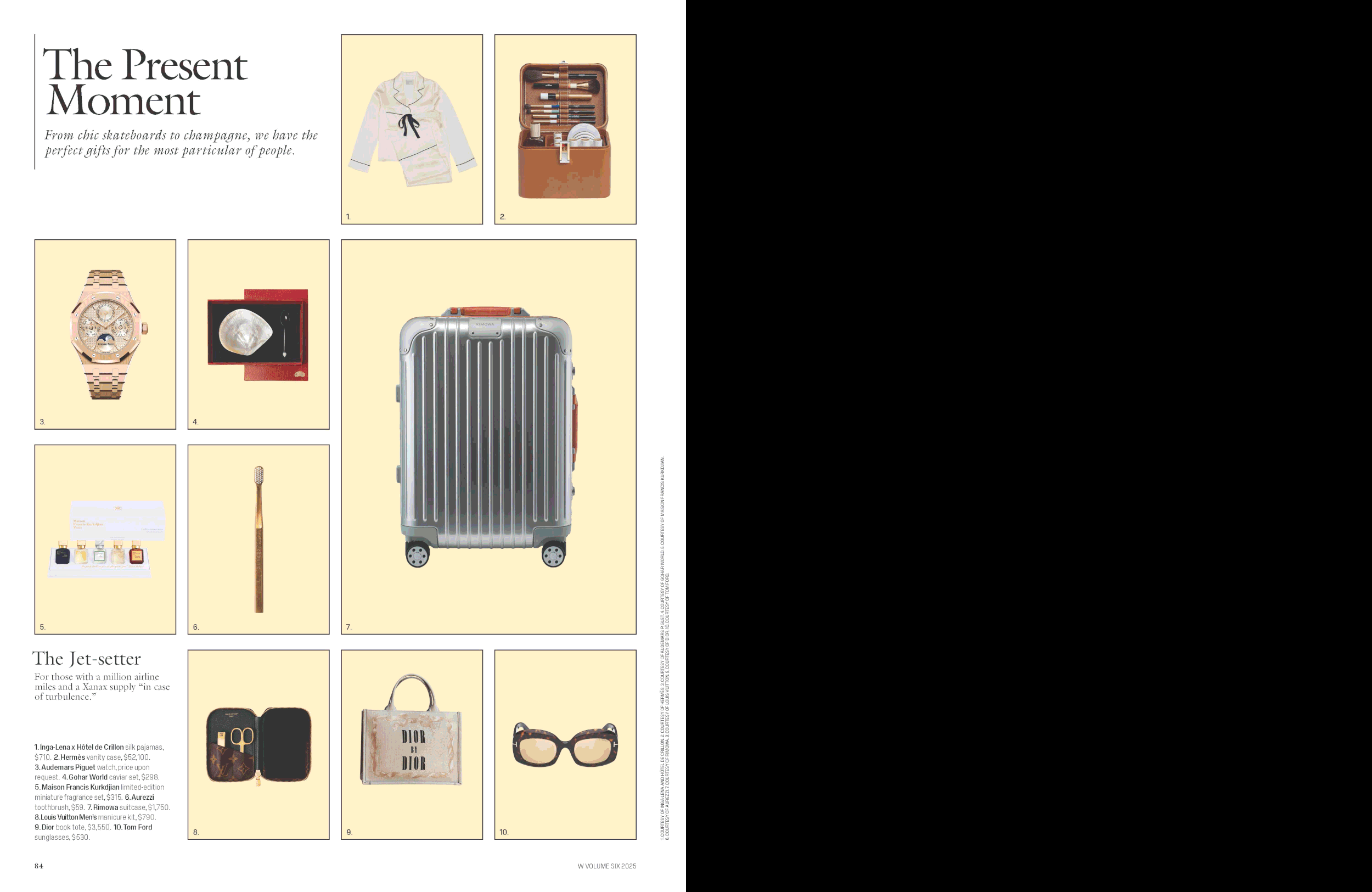  Layout design for W Magazine’s V6 Art Issue Gift Guide. 2025. 