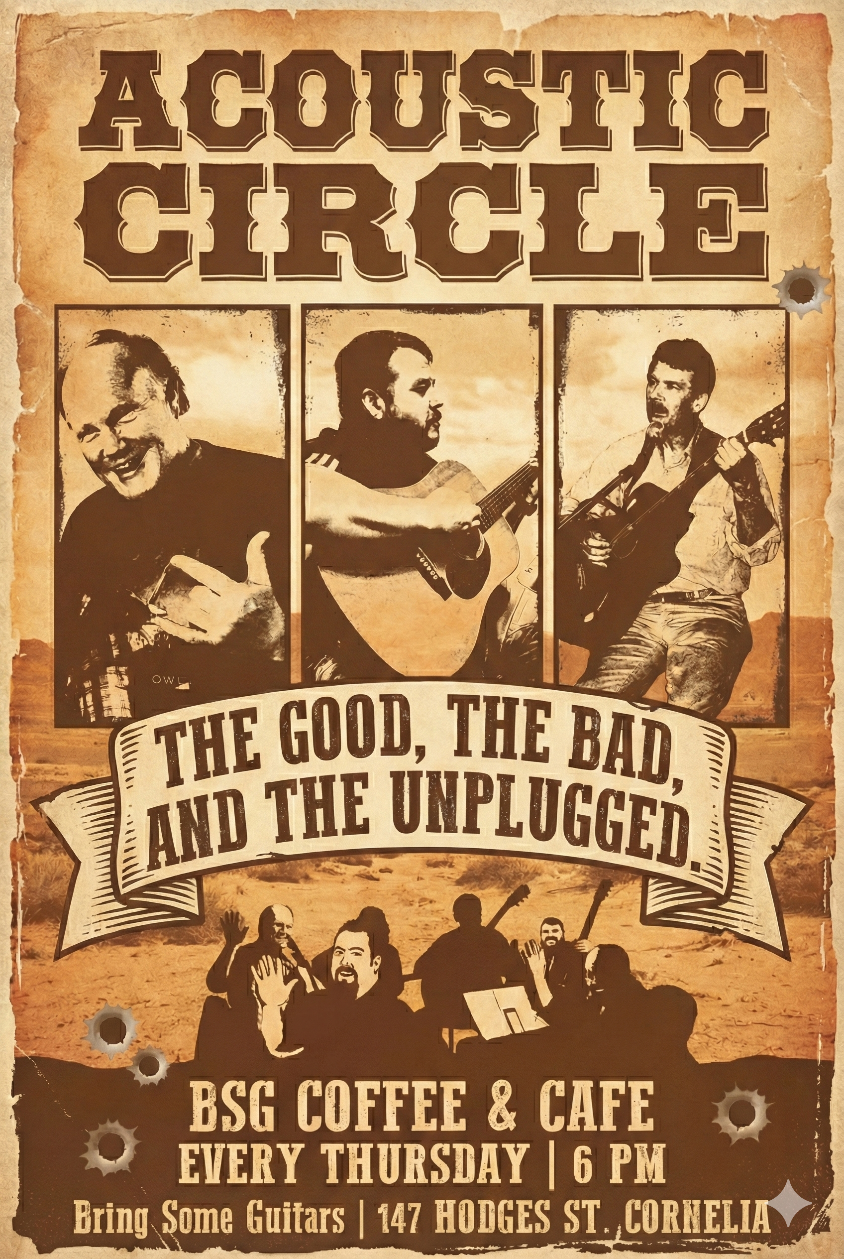Poster advertising the Acoustic Circle 