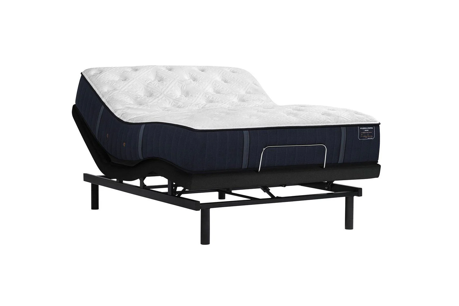 Picture of Stearns and Foster Estate Hurston mattress on adjustable head and foot base.
