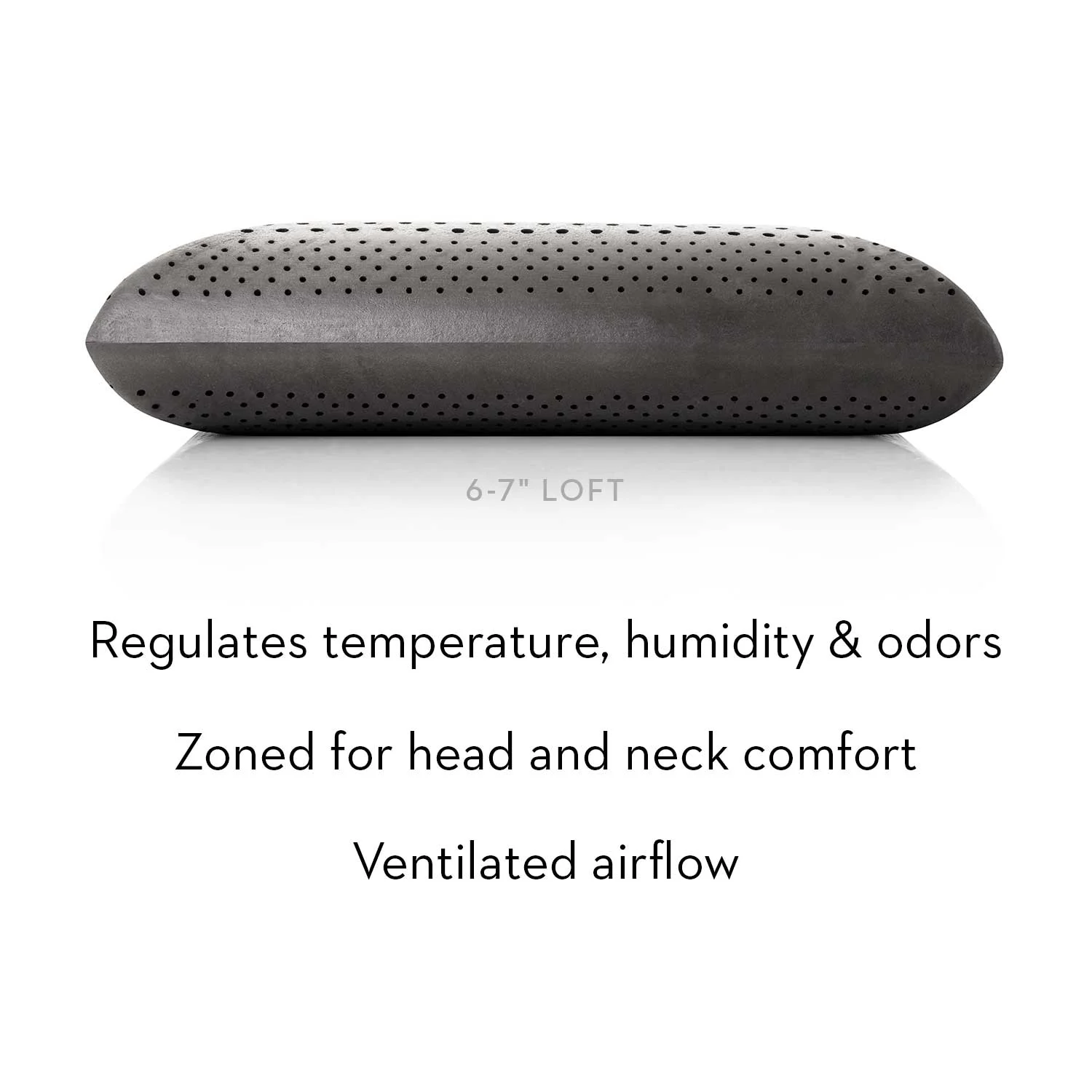 Picture of Zoned Dough + Bamboo Charcoal pillow information.