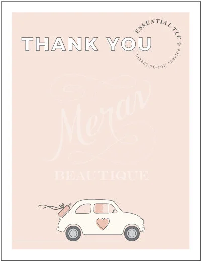 Essential TLC | Delivery service during Covid-19 shutdown | Printed thank-you delivery slip