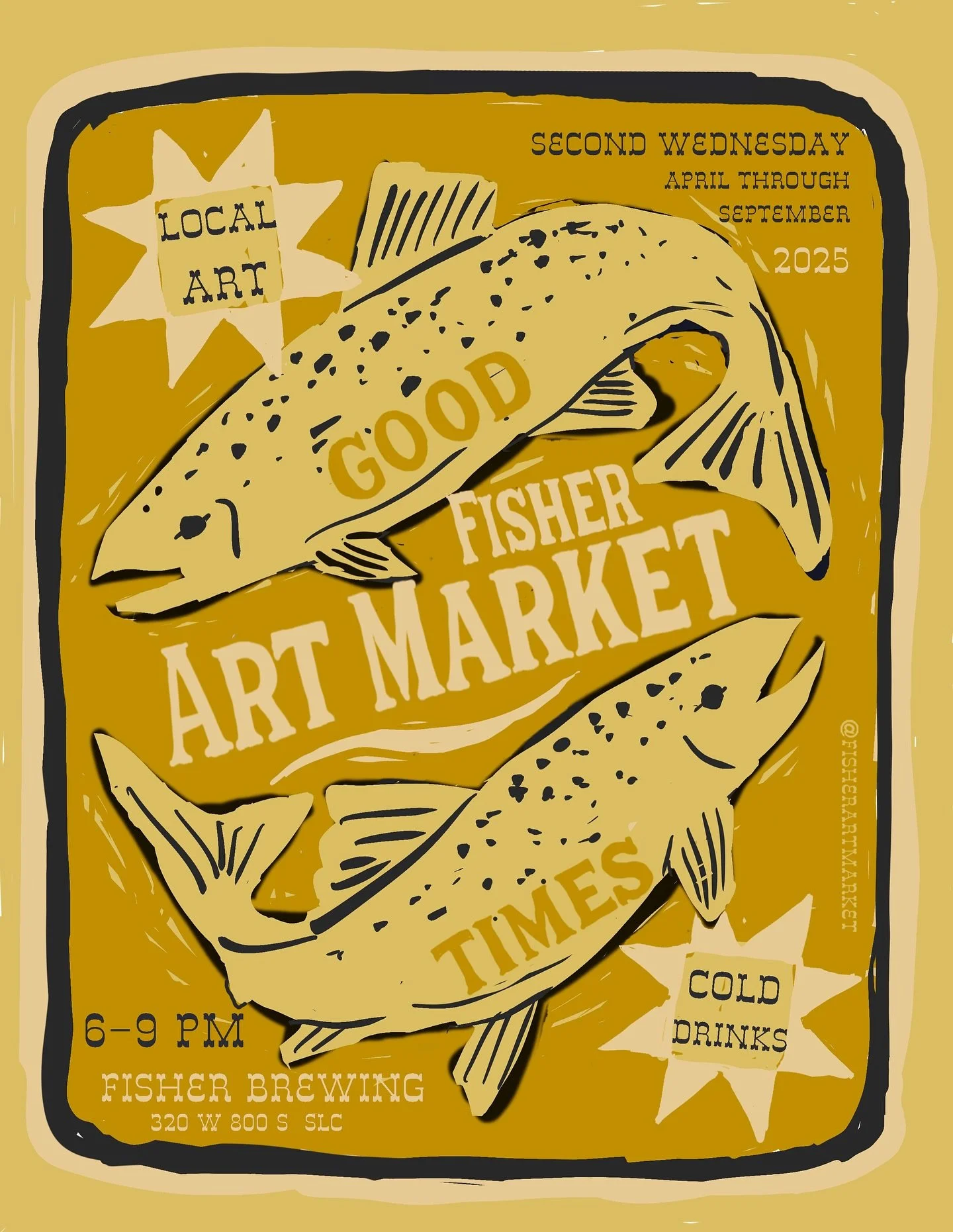 HELLO! I&rsquo;m a last minute addition to the @fisherartmarket this September 10th! 
.
I&rsquo;ll be slinging Wasatch Way Hats, originals and Prints at the Market! Come grab some delicious beer and shop from local artists! 
.
We will be giving 10% o