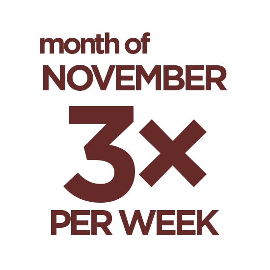 November Tennis 3×/week