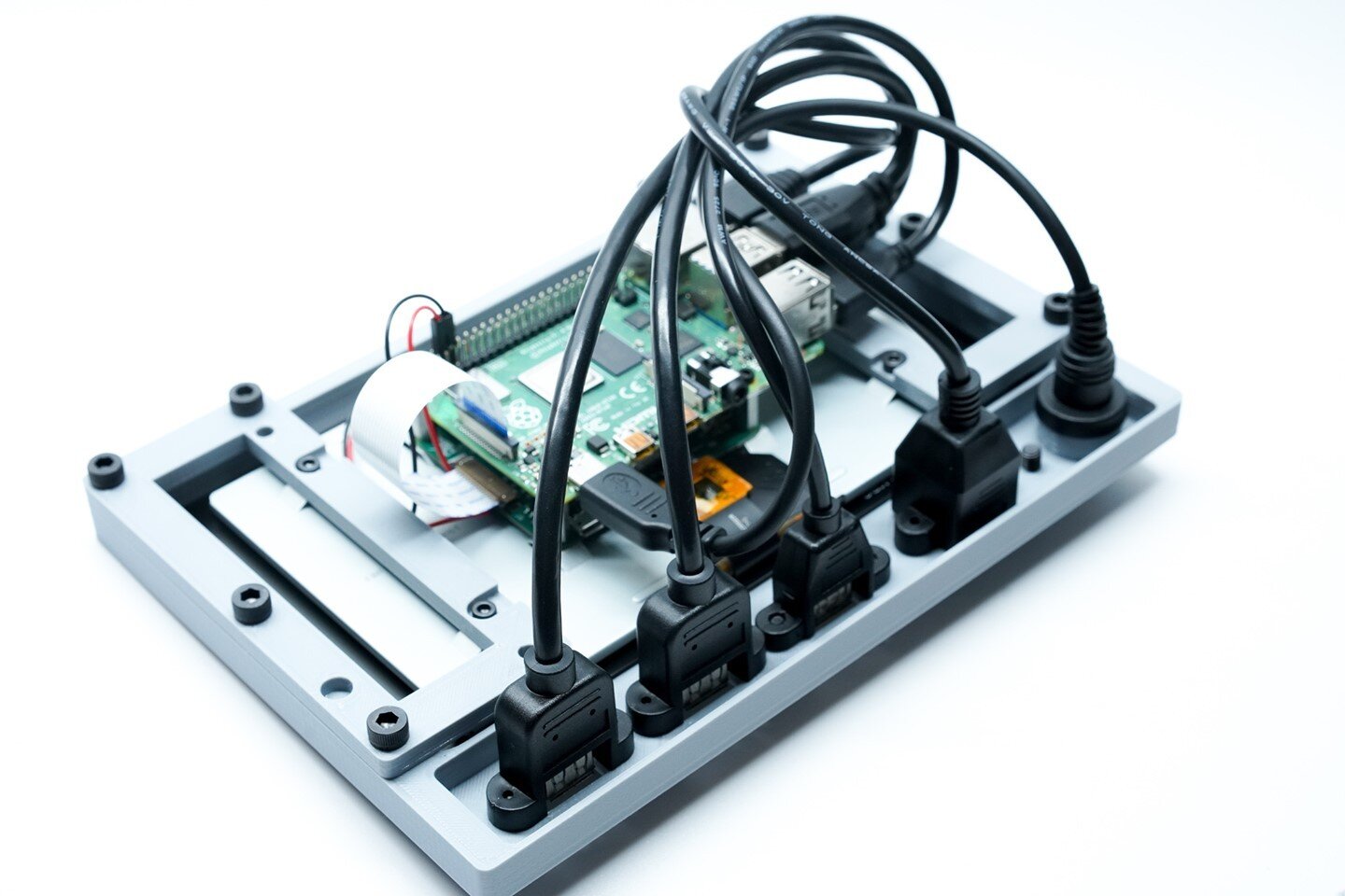 All of the electronics installed.  No soldering this time!