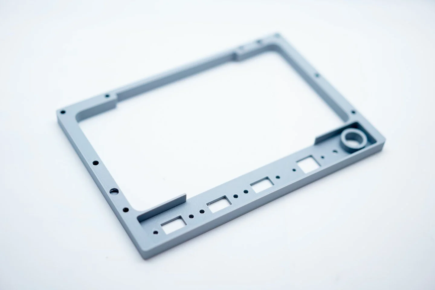 They key this time is simplicity.  Here's the much easier to print, easier to install, and faster to print main frame.  Source files and a limited quantity for sale available next Friday!