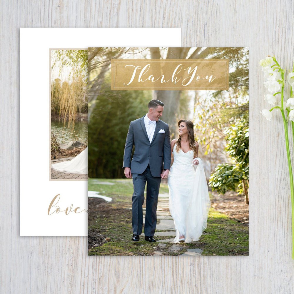 Custom Folded Wedding Thank You Card Long Island Wedding Photography And Videography Foxlight Studios