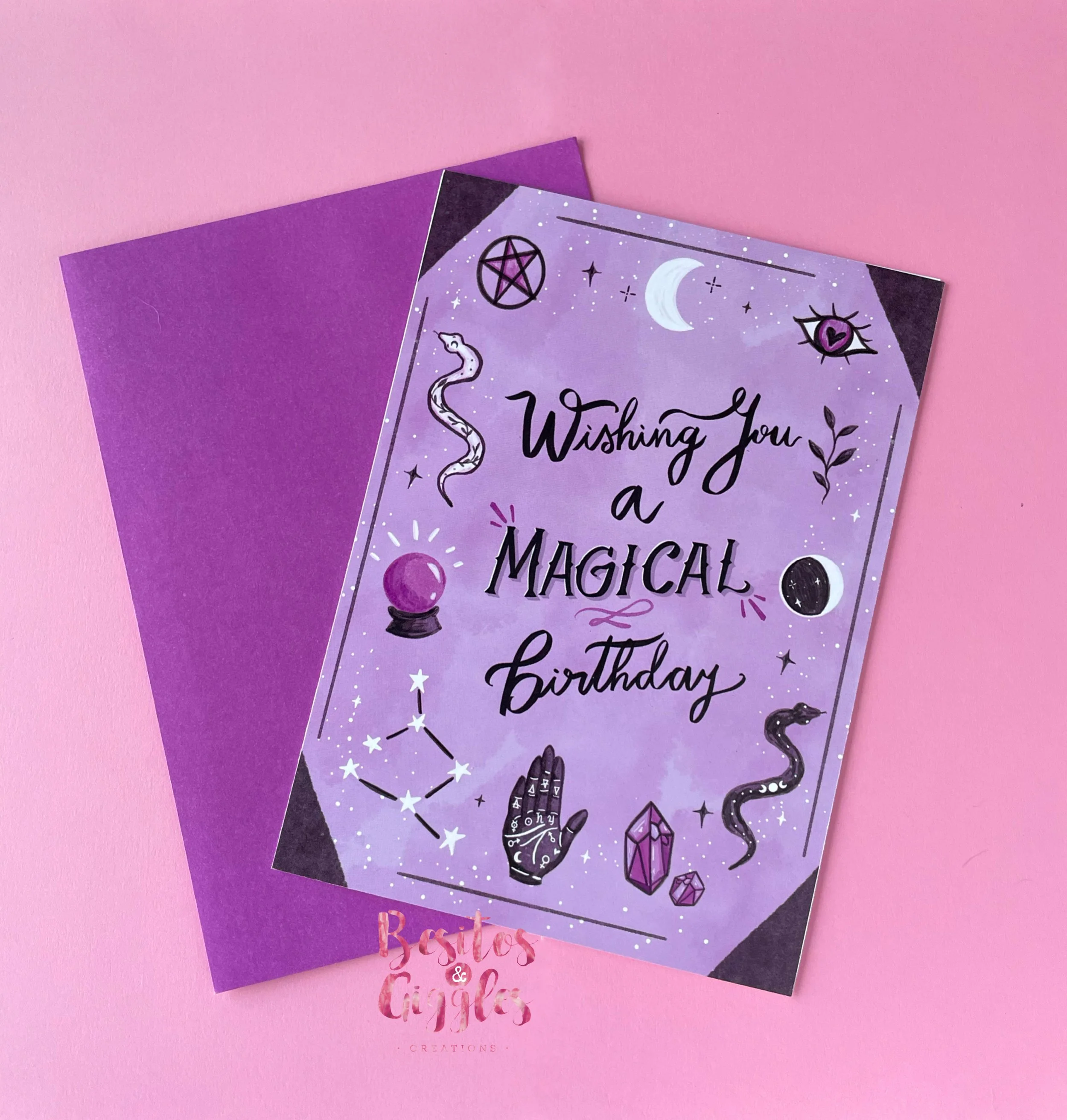Purple Magical Birthday Greeting Card