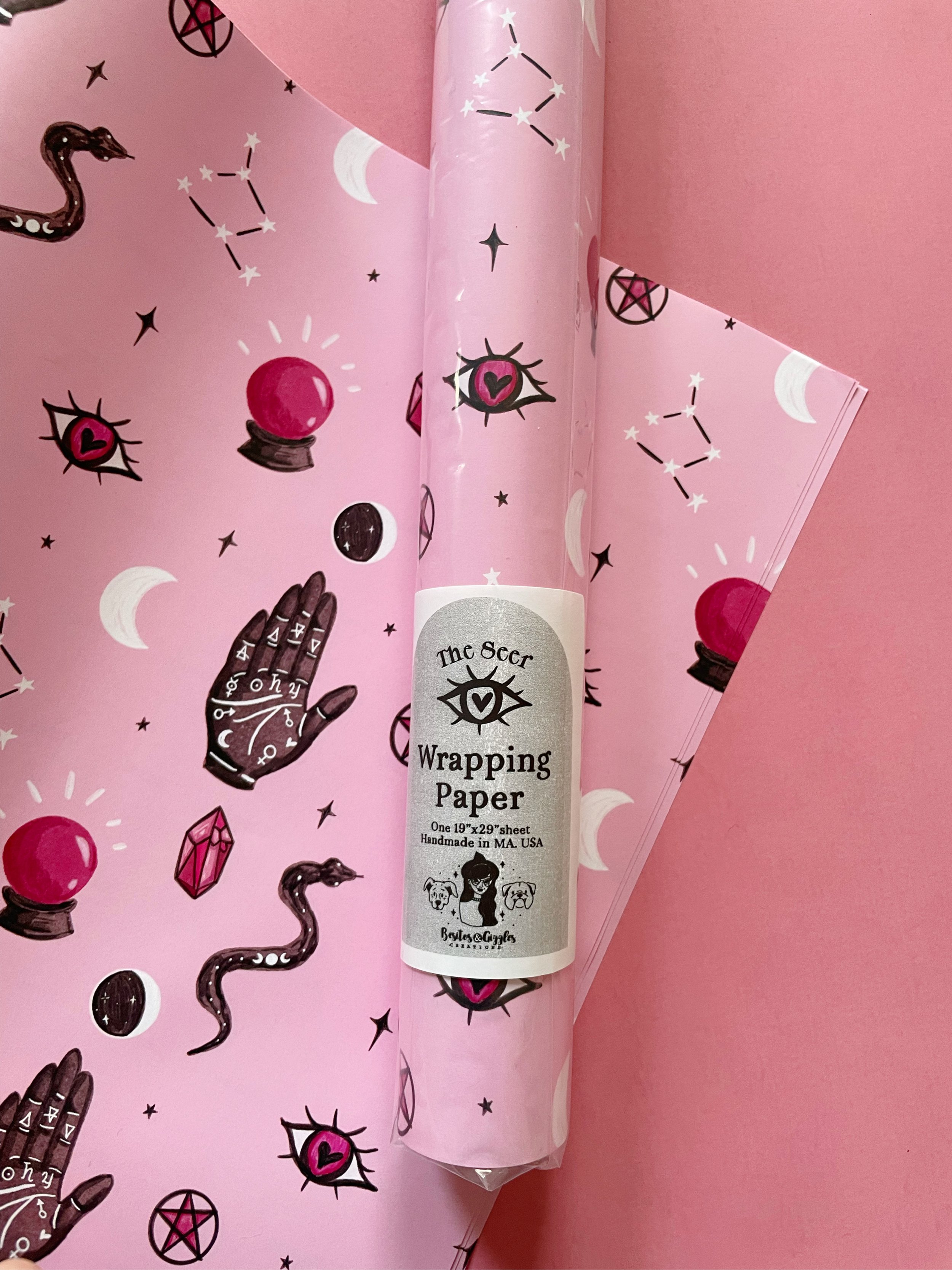 The Seer Pink Wrapping Paper