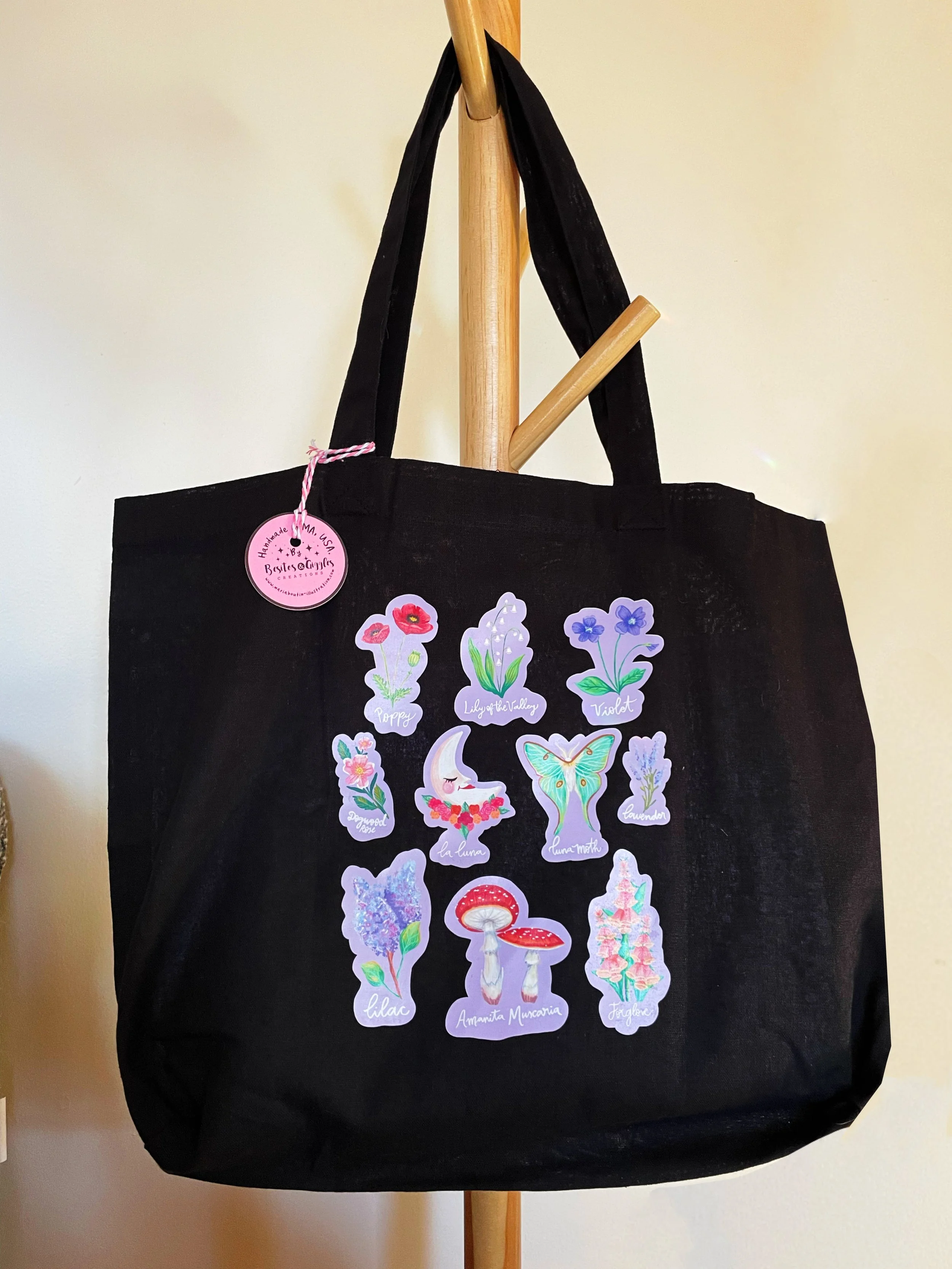 Black Materia Botanica Market Bag