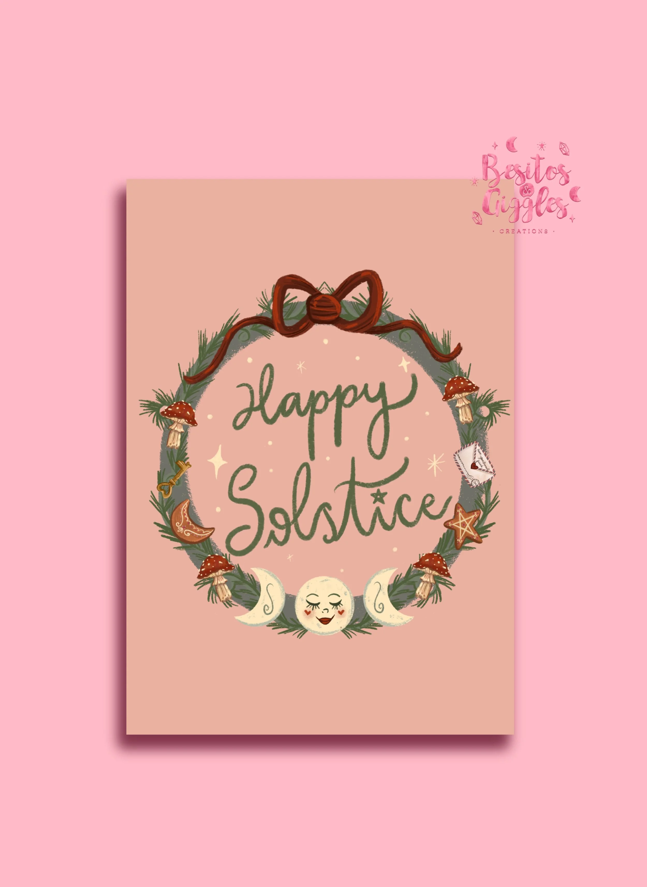 Happy Solstice wreath Print