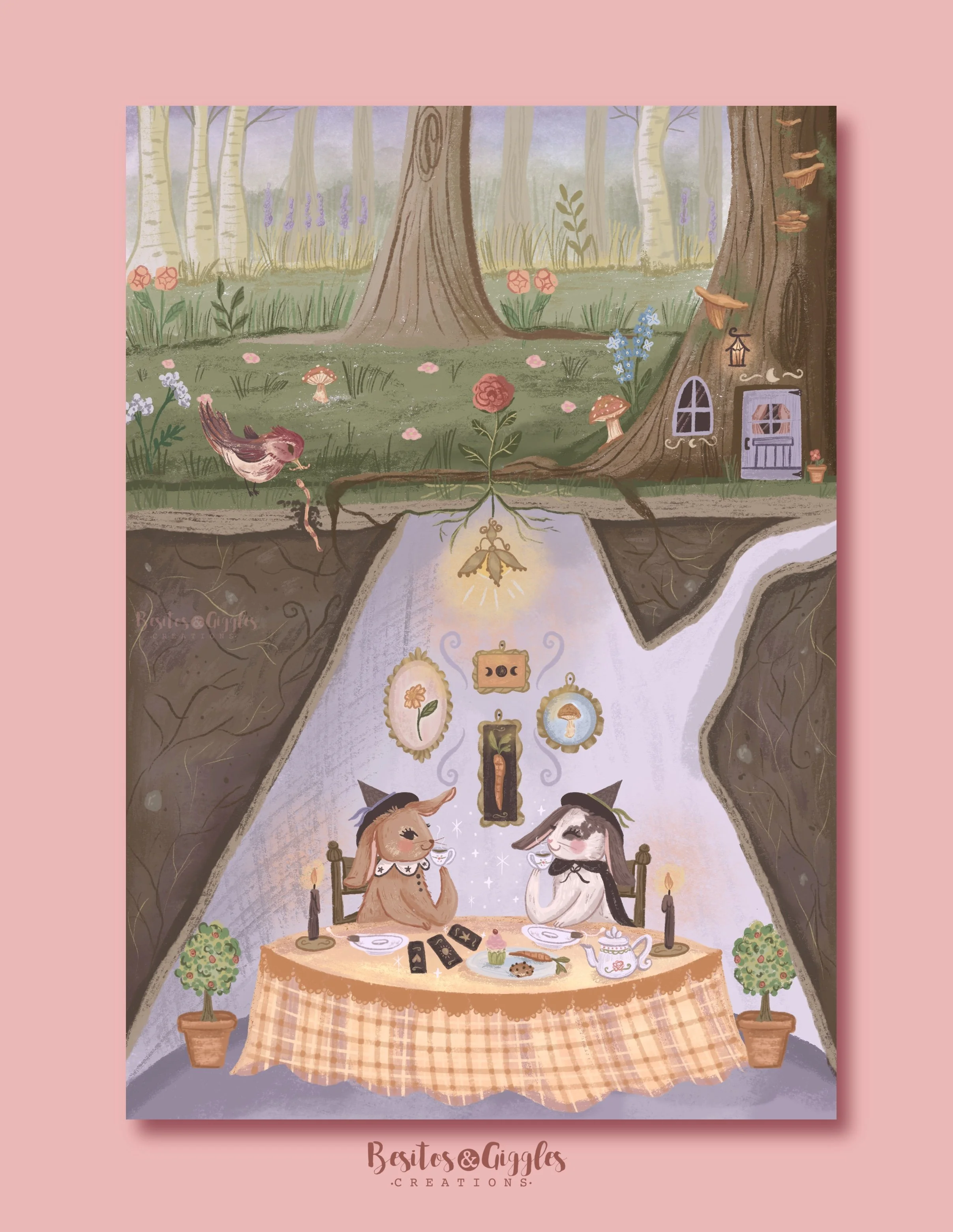 Tea Time and Tarot bunnies