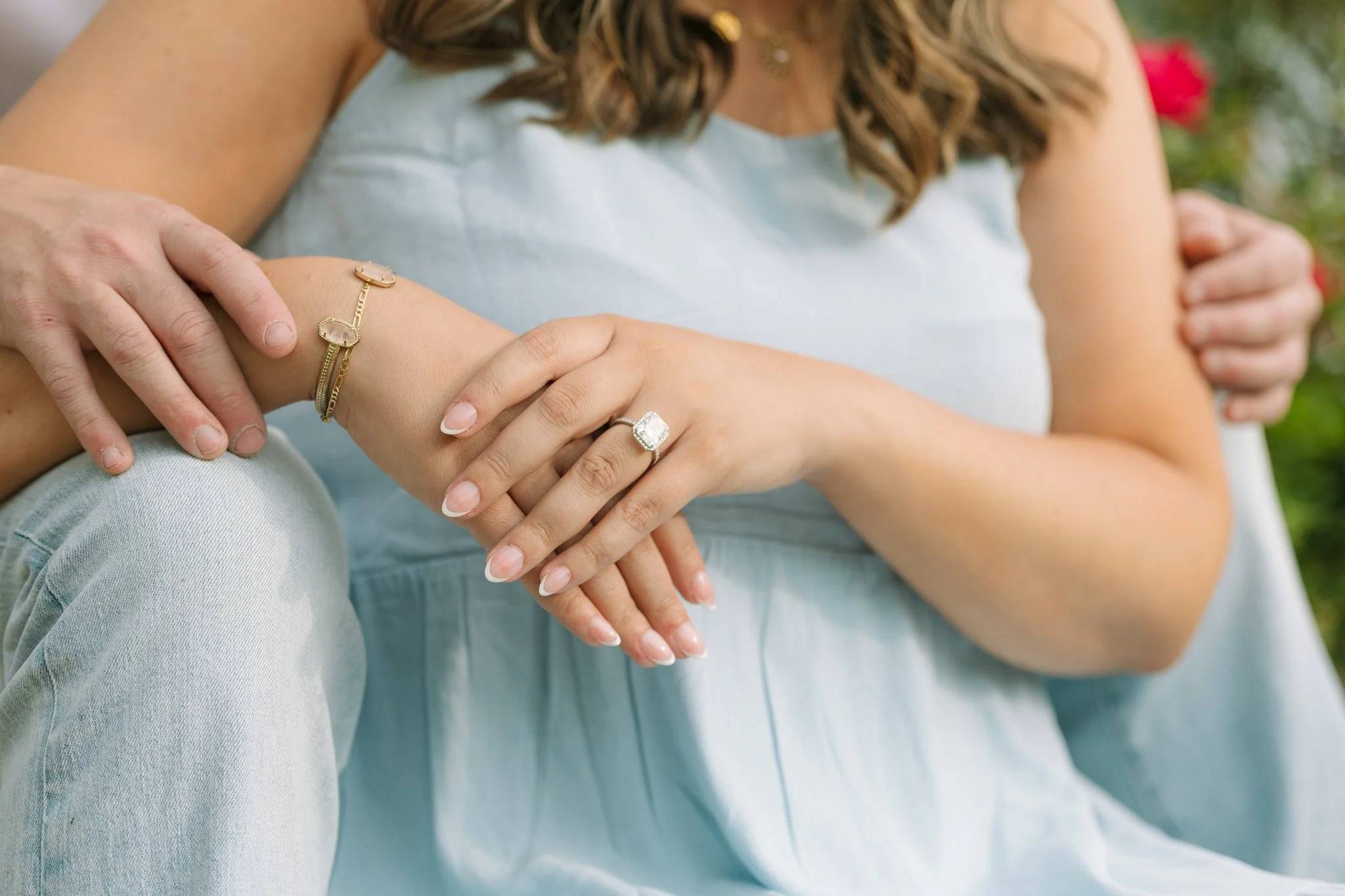 A couple embracing during a Tampa, FL engagement session.
