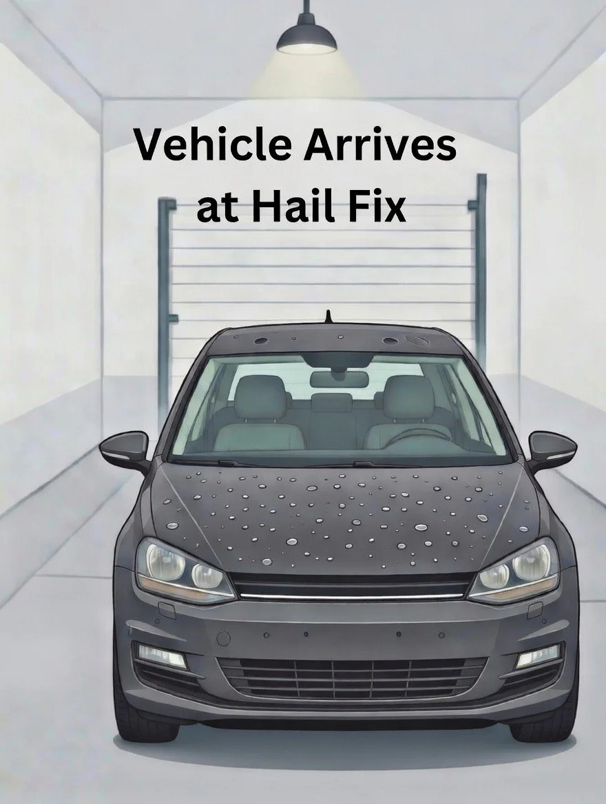 2. Vehicle Arrives at Hail Fix