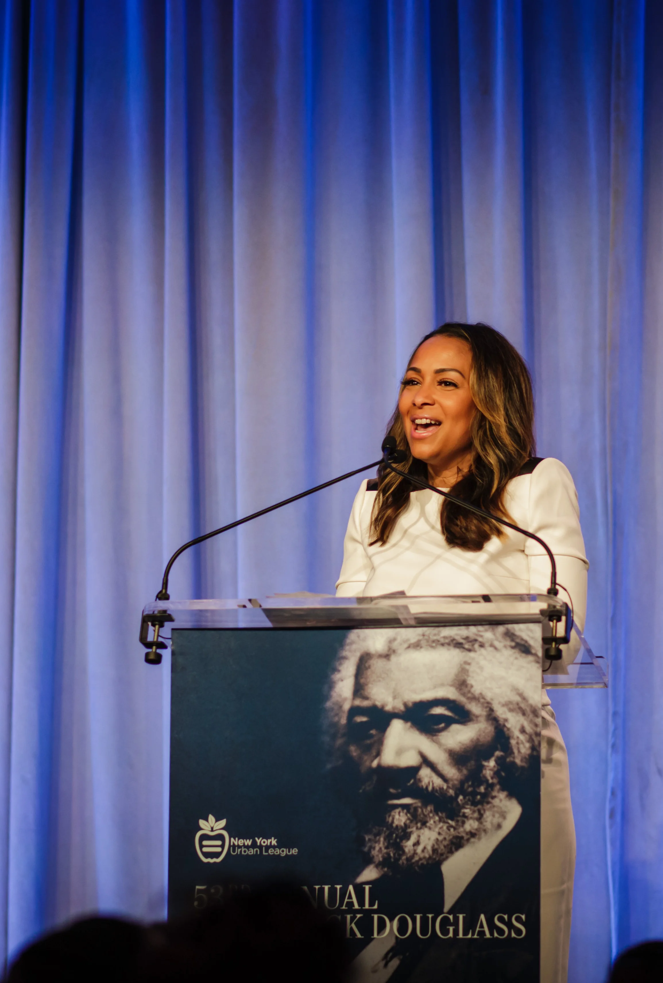 Valeisha Butterfield Jones speaks at the 53rd Annual Frederick Douglass Dinner Awards, by NYC Event Photographer Kamila Harris