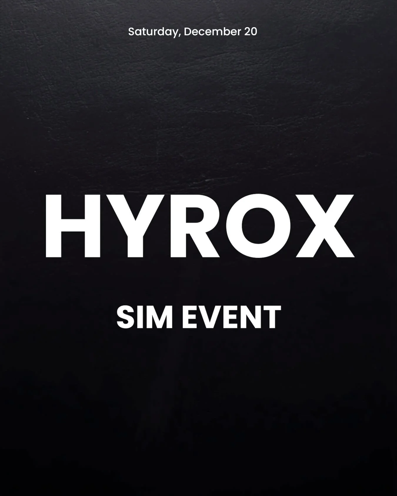 🔥 HYROX SIMULATION | CARBON METHOD CROSSFIT 

Training for HYROX Auckland?
Come test your fitness before race day!

📅 Saturday 20 December
⏰ 11:15am onwards

We&rsquo;ll use your previous or goal finish time to stagger individual starts every 3&nda