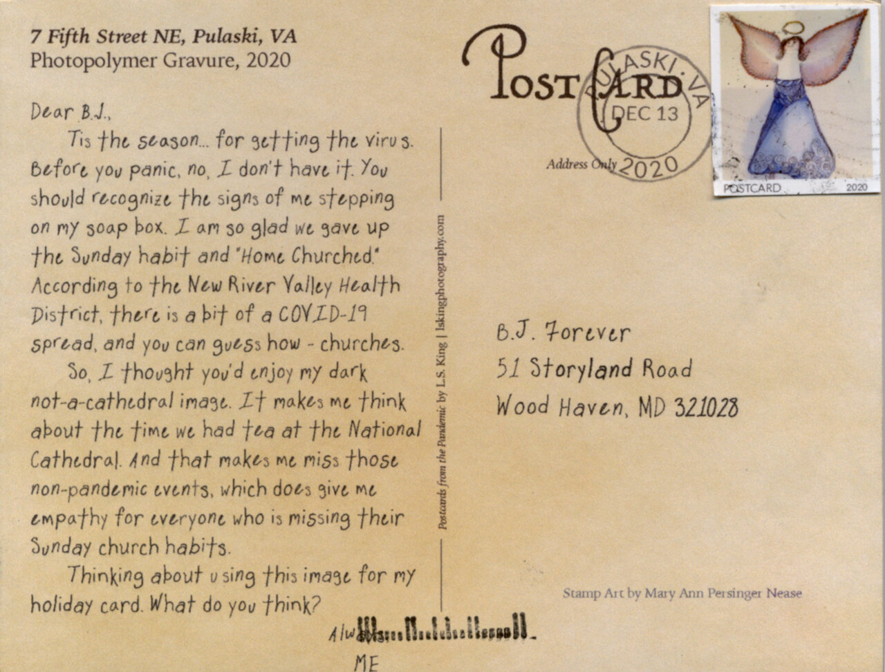 Example of a postcard back.