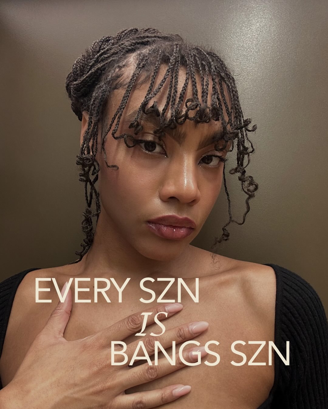 Using little to no extensions around the perimeter means Every Season is Bangs Season. Especially for us fine hair girls - we&rsquo;re trendy by default. ✨ Swipe through and book via link in bio 🤎